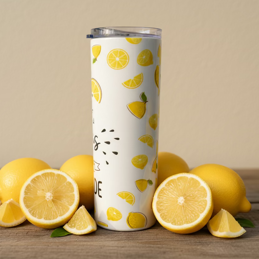 20oz Lemonade Saying Tumbler. Sublimation Cup