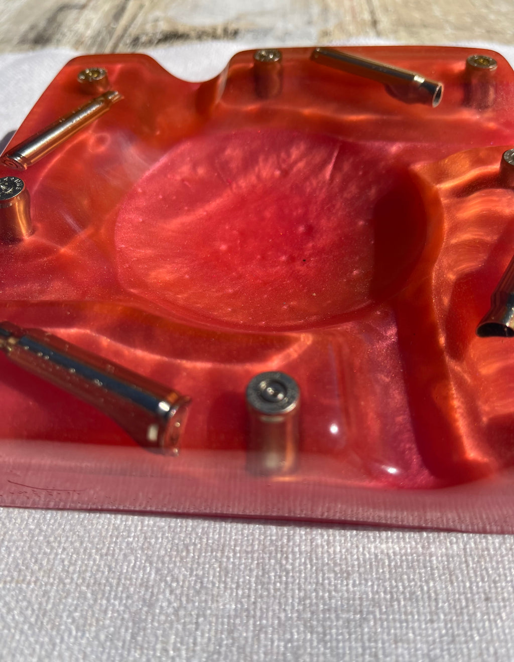 Custom Cigar Ashtray. Resin Luxury Cigar Ashtray with Bullets. Epoxy Ashtray, Ammo Ashtray, Ammo Trinket Dish