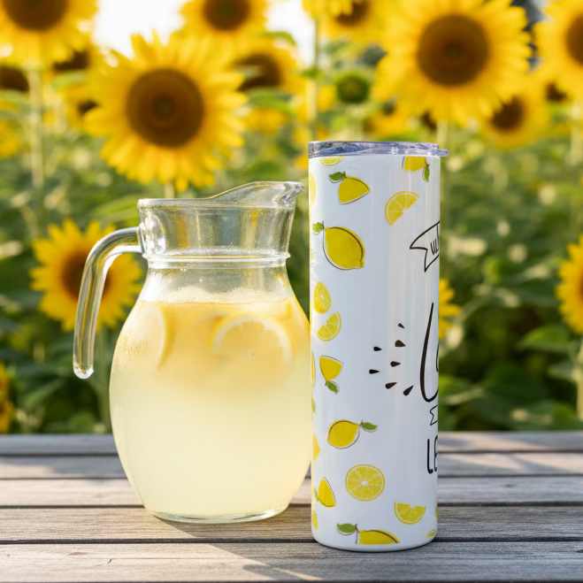 20oz Lemonade Saying Tumbler. Sublimation Cup