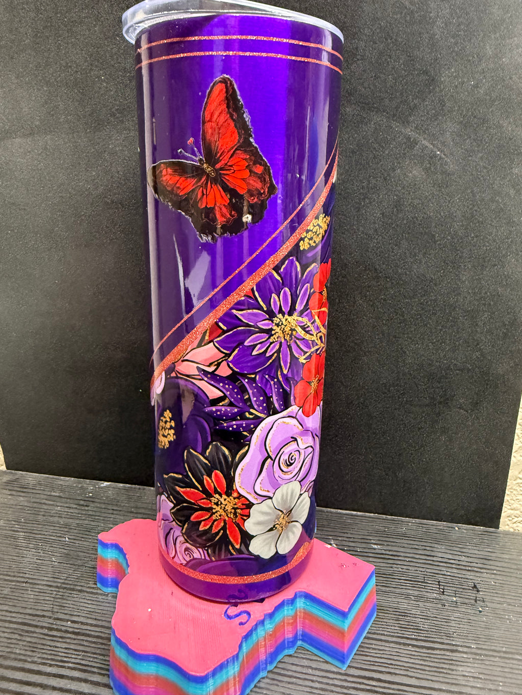 20oz Purple Butterfly Tumbler