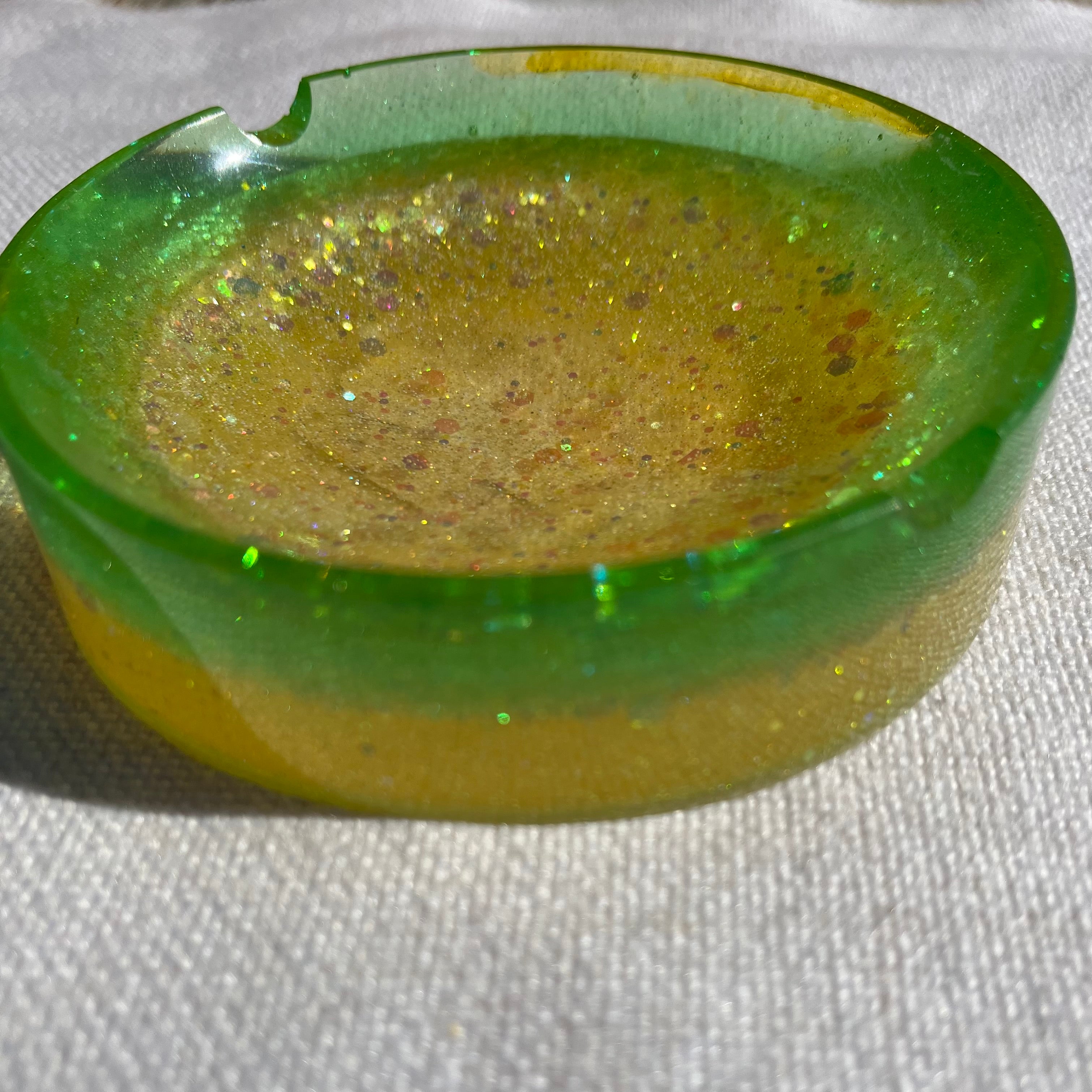 Custom Glitter Ashtray, Trinket Dish, Change Dish