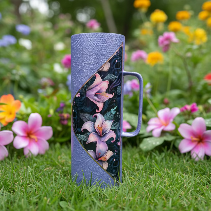 30oz Purple Lilies Tumbler