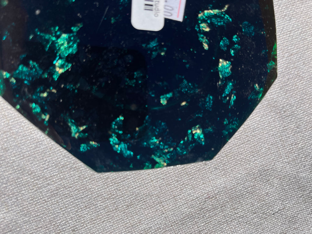 Custom Black Alcohol Ink, Pink Mica with  Gold Flakes Ashtray, Trinket Dish, Change Dish.