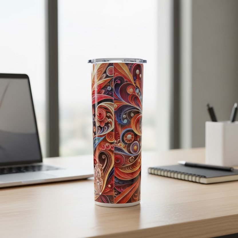 20oz Paper Quilling Design Tumbler. Sublimation Cup