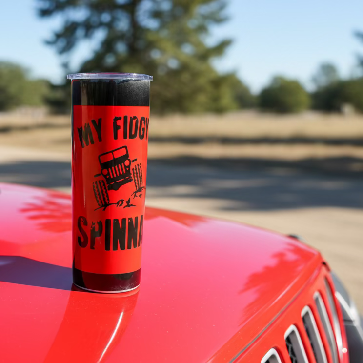 20oz Jeep Fidget Spinner Tumbler. Sublimation Cup