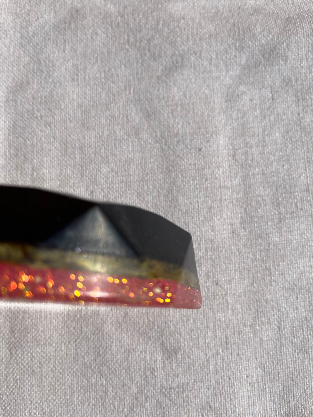 Custom Black Alcohol Ink and Pink Glitter Ashtray, Trinket Dish, Change Dish.
