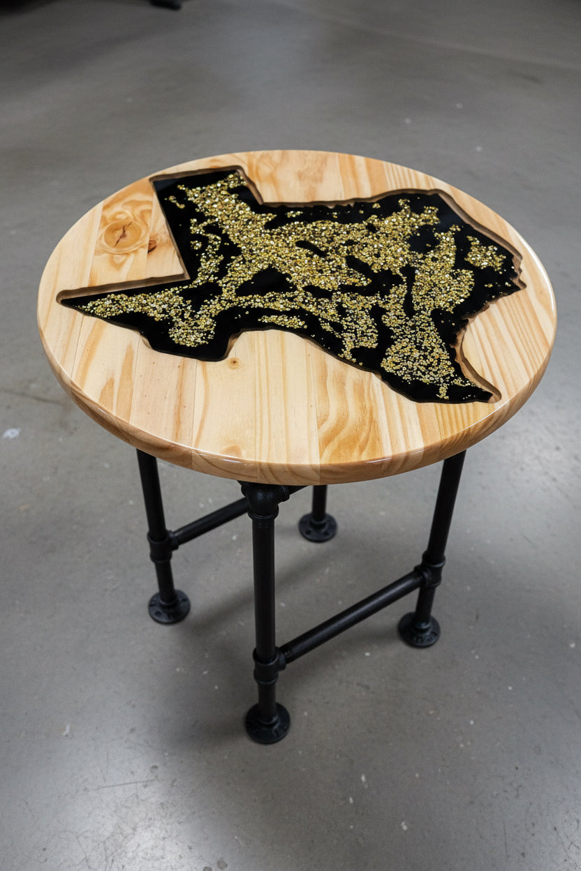 Texas Gold Resin End Table