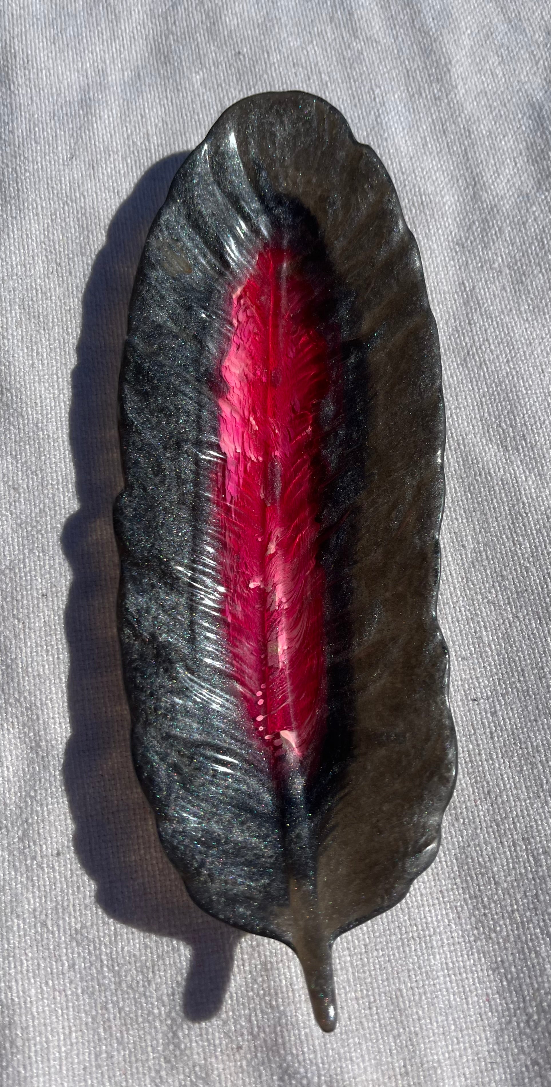 Resin Feather Trinket Dish incense burner