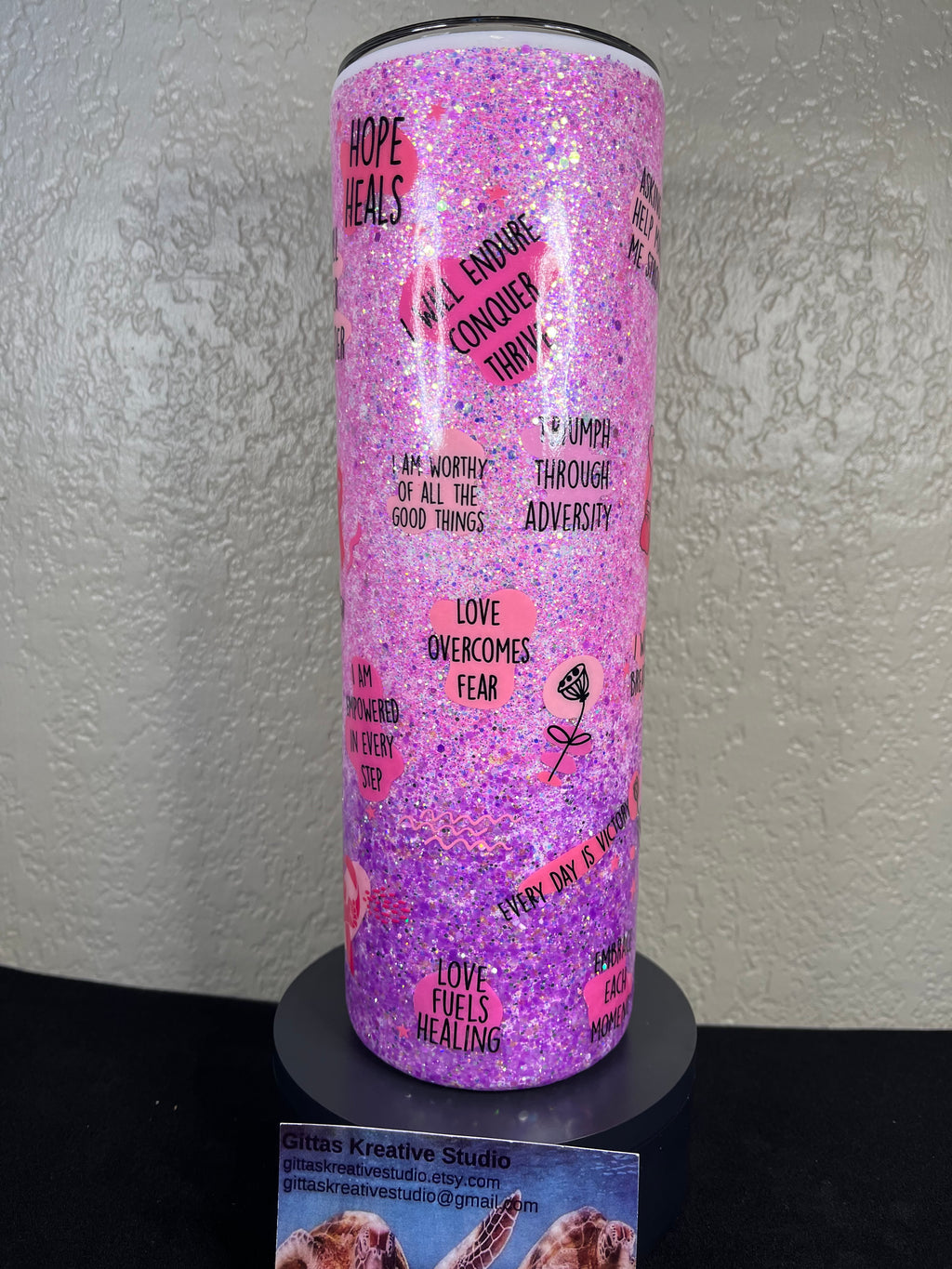 30oz Breast Cancer Positive Affirmations Tumbler