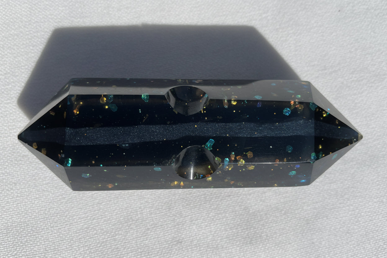 Custom Black Mica and Gold Flake Ashtray, Trinket Dish, Change Dish.