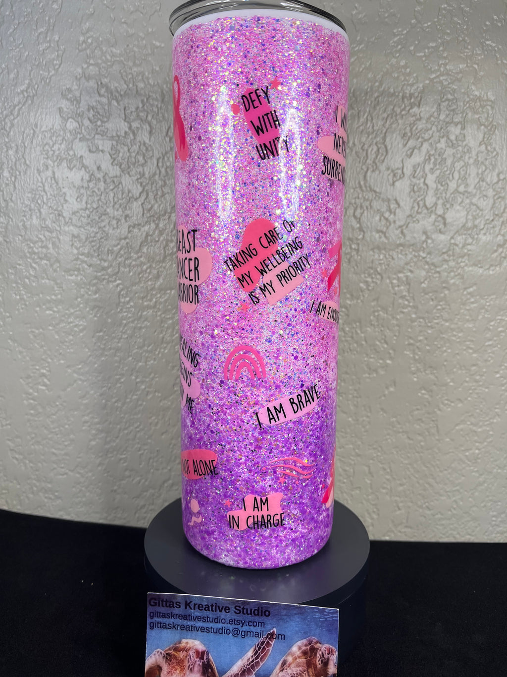 30oz Breast Cancer Positive Affirmations Tumbler