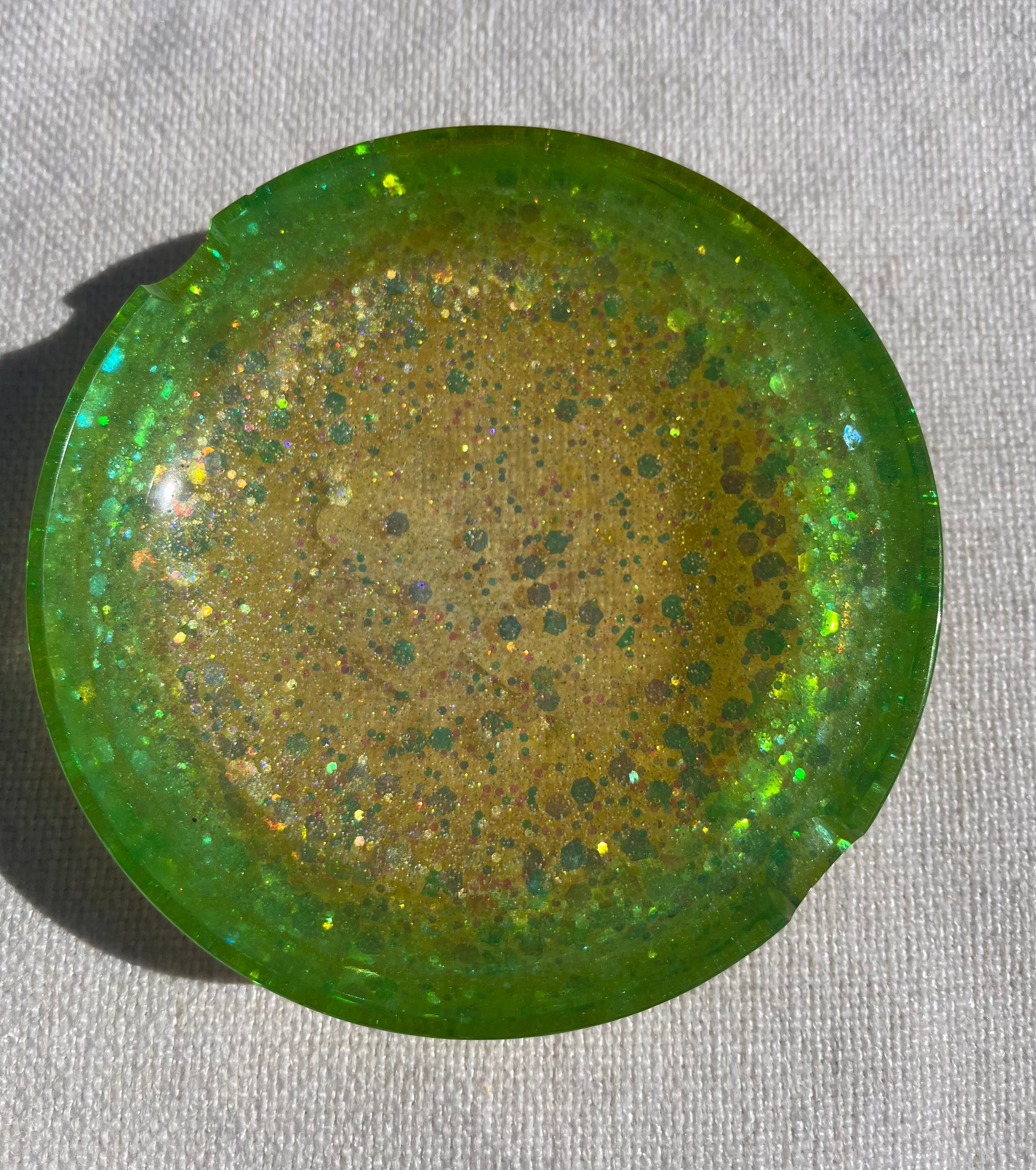 Custom Glitter Ashtray, Trinket Dish, Change Dish