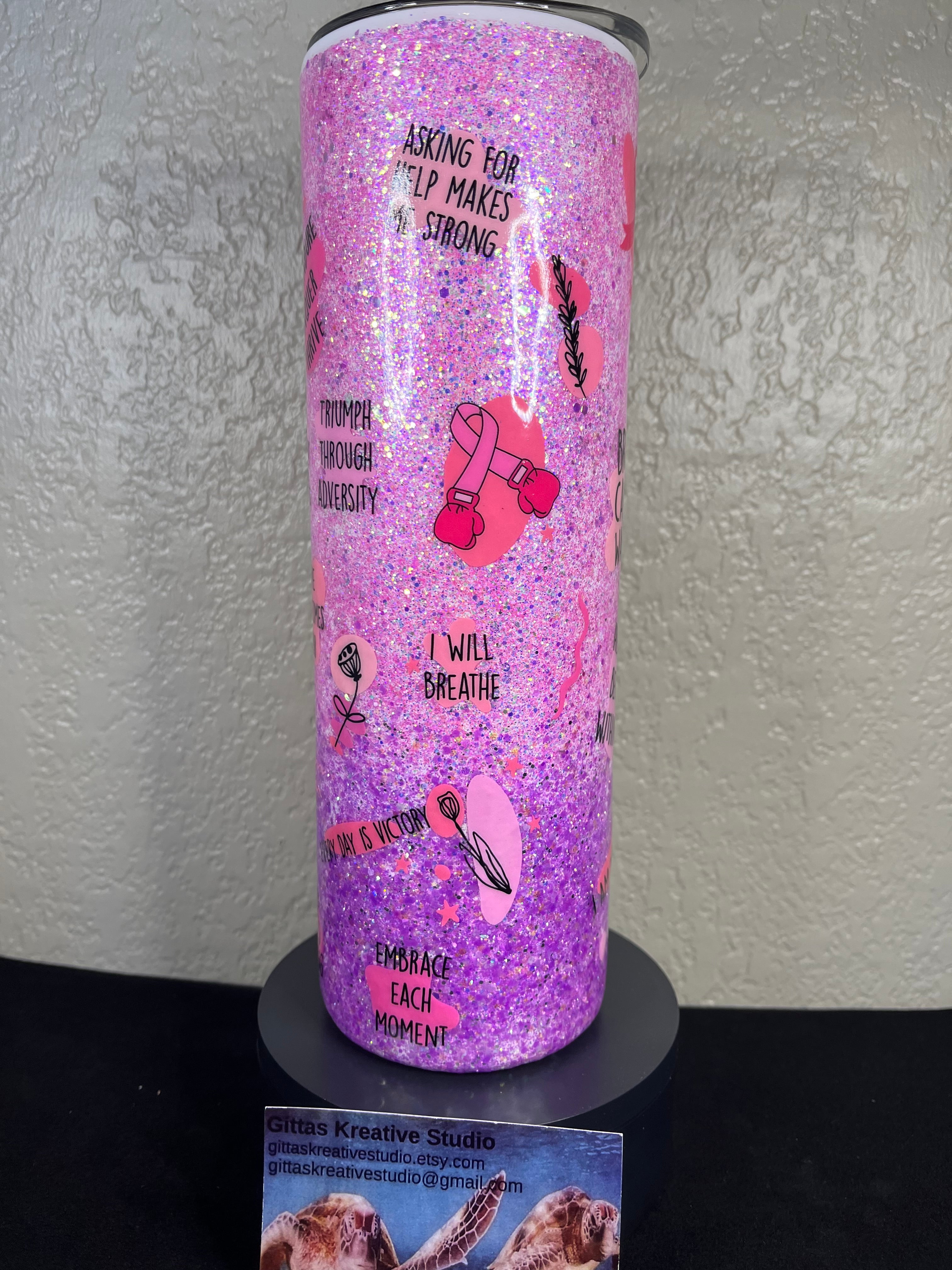 30oz Breast Cancer Positive Affirmations Tumbler
