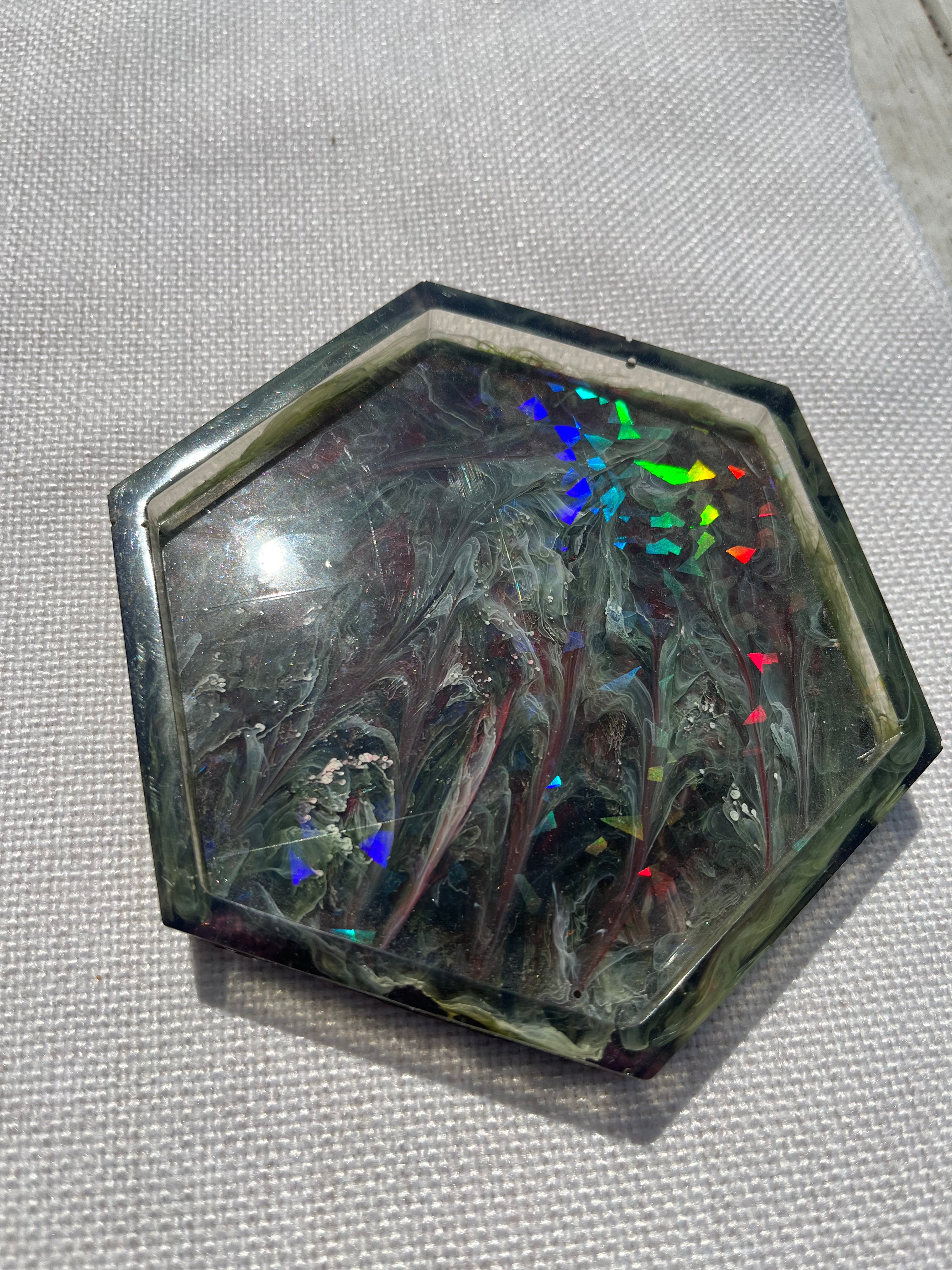 Holographic Resin Coasters choice of color