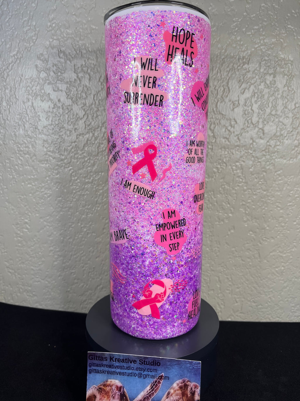30oz Breast Cancer Positive Affirmations Tumbler