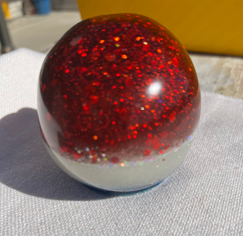 Patriotic Skull with Glitter and Resin