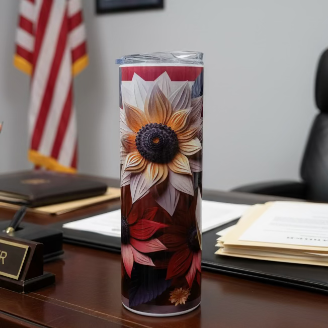20oz American Flag and Sunflower Sublimation Tumbler
