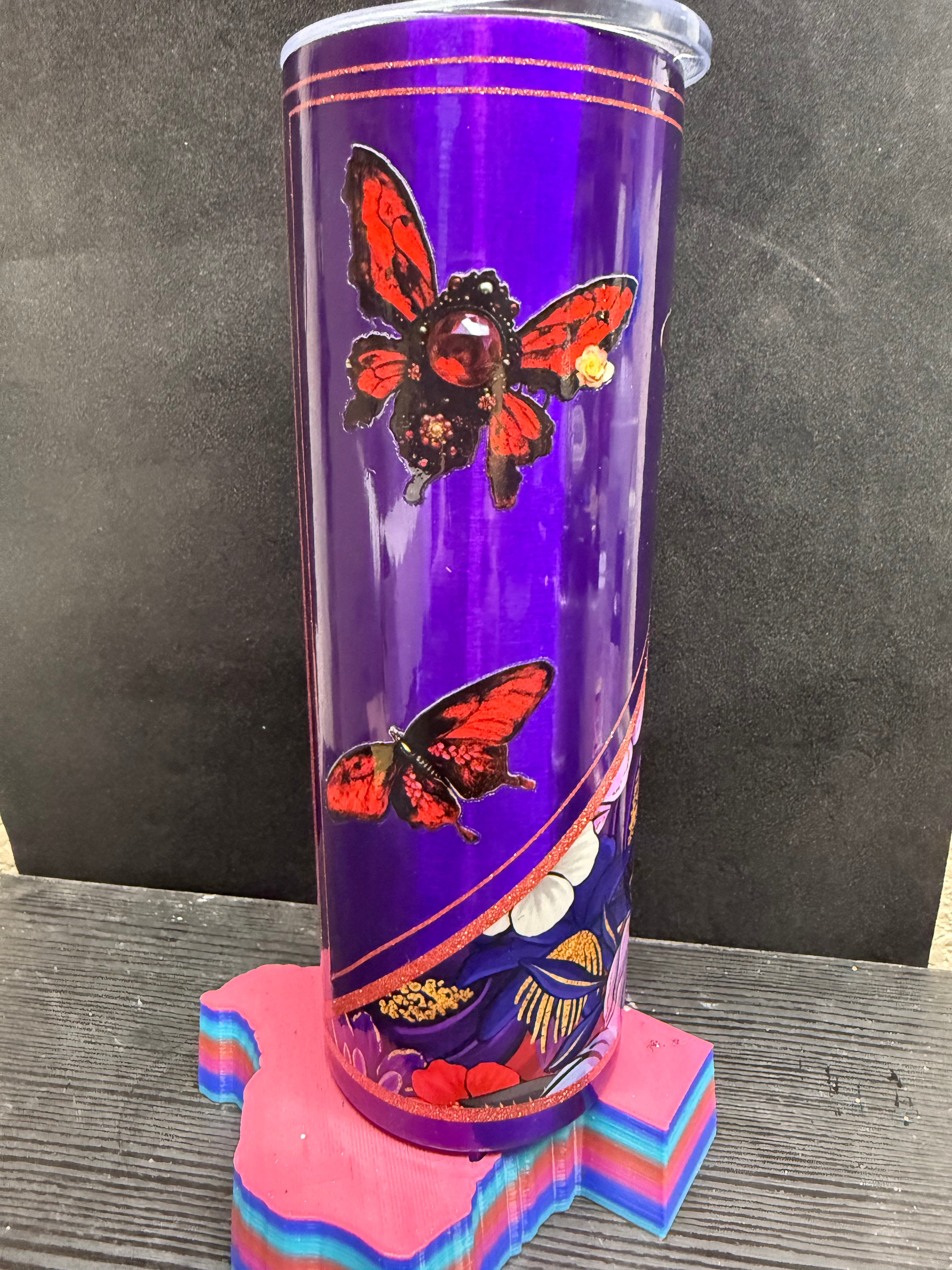 20oz Purple Butterfly Tumbler