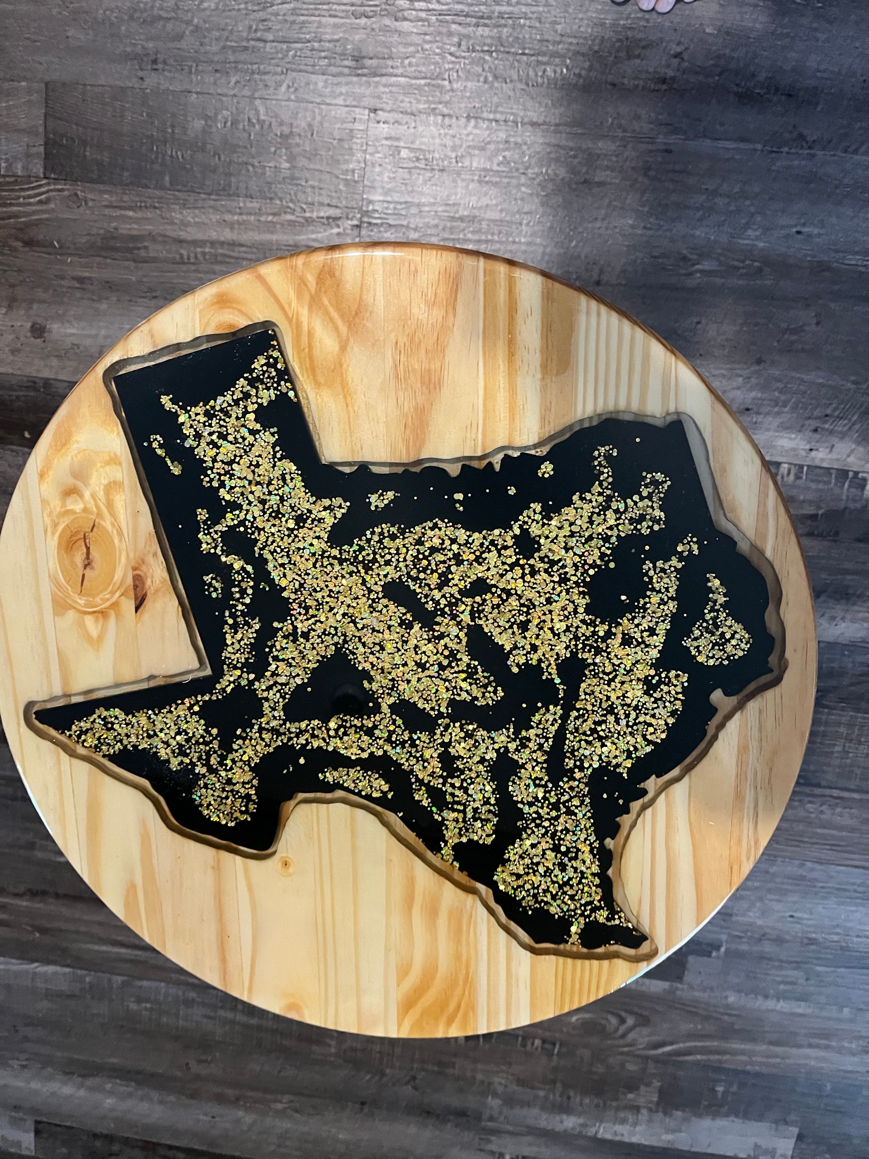 Texas Gold Resin End Table