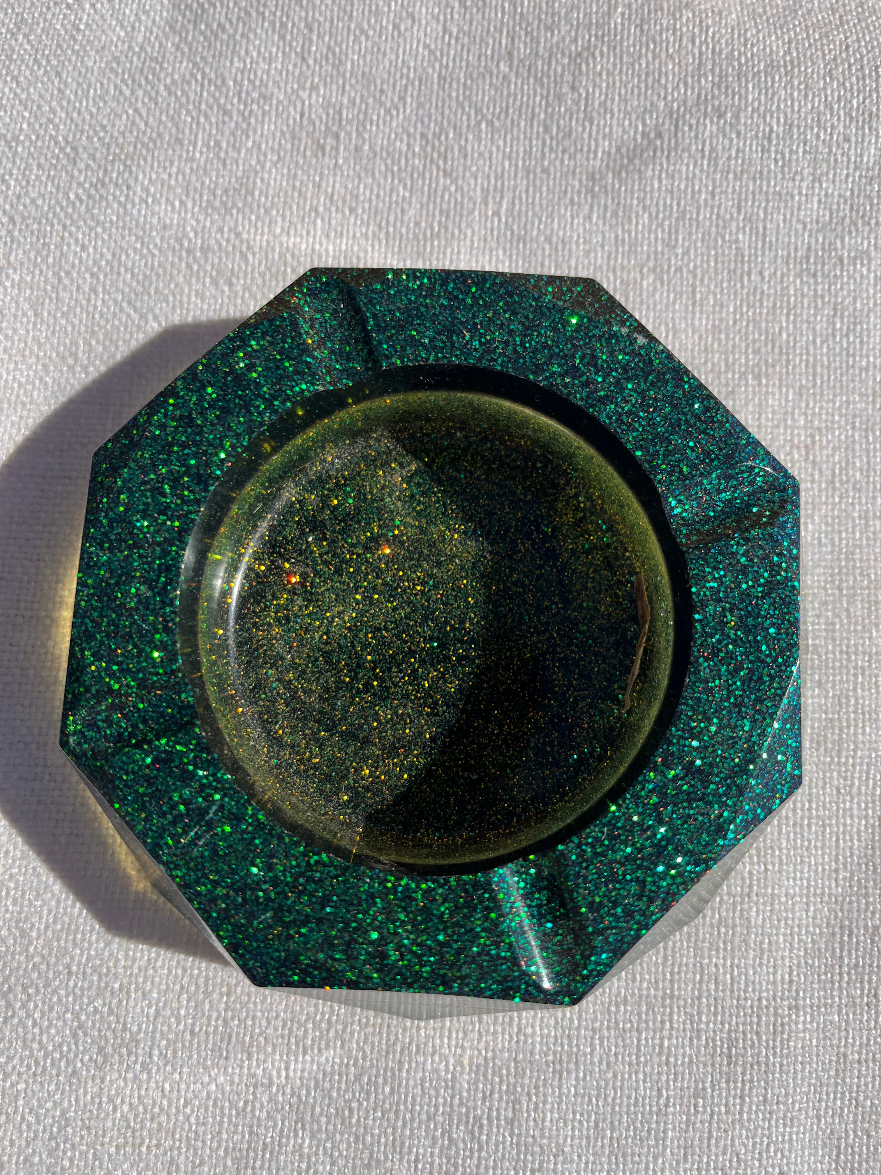 Custom Glitter and Mica  Ashtray, Trinket Dish, Change Dish.