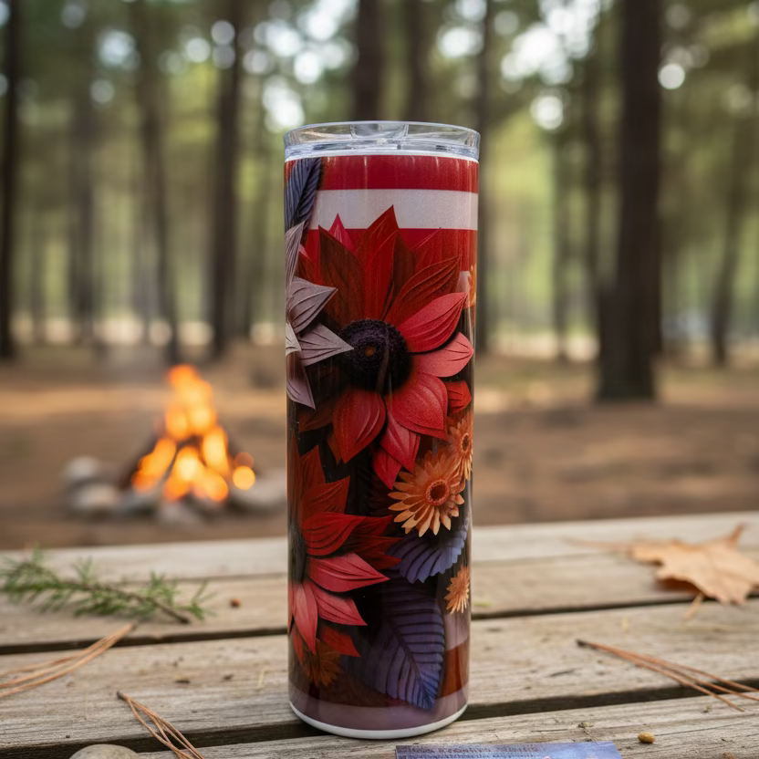 20oz American Flag and Sunflower Sublimation Tumbler