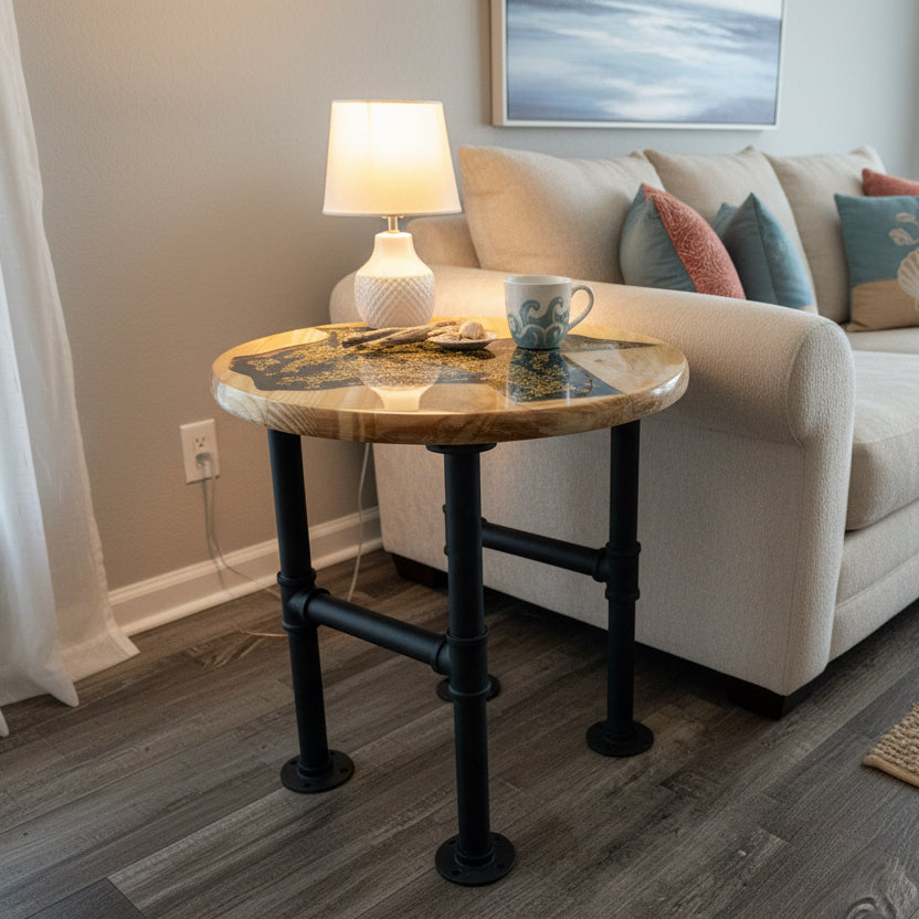 Texas Gold Resin End Table
