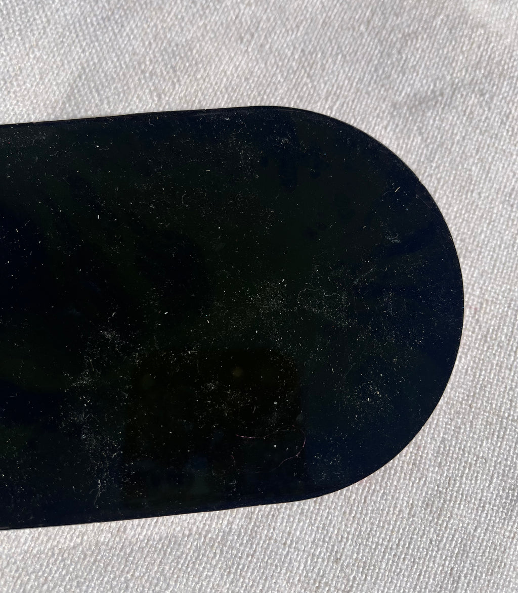 Purple  and blue to gold color shift resin oval tray or trinket dish