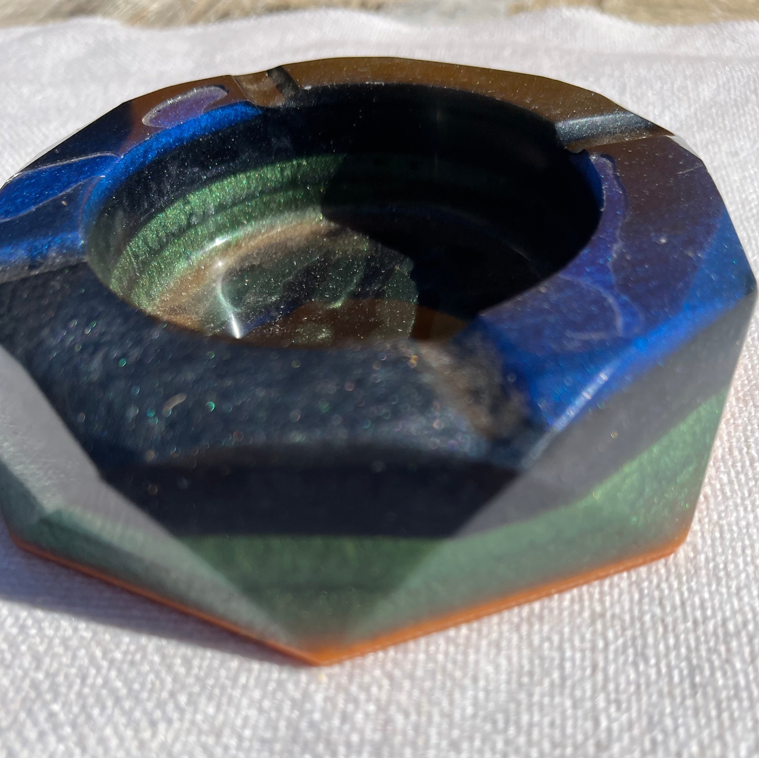Custom Black Mica  Ashtray, Trinket Dish, Change Dish.