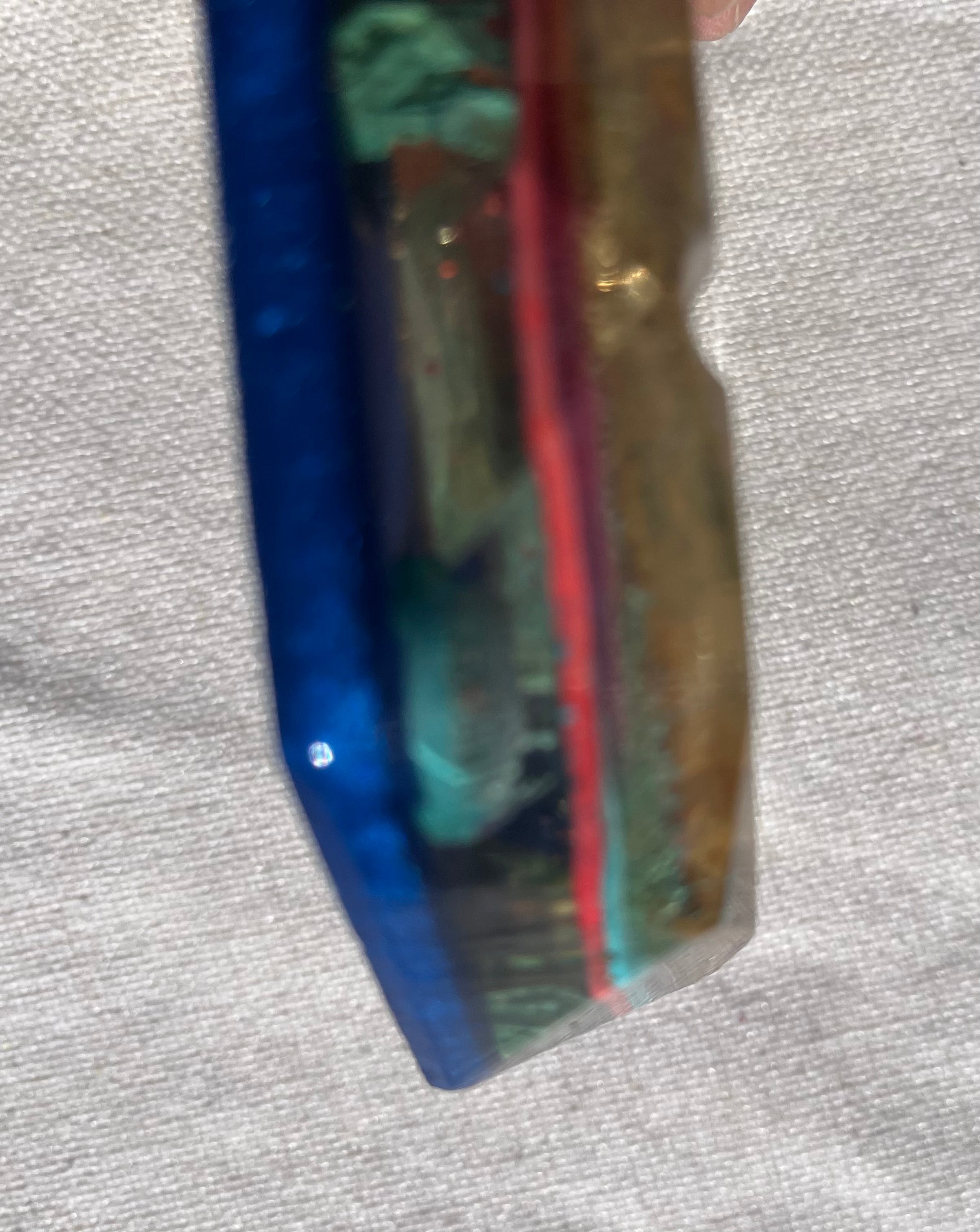 Custom Blue Mica and Alcohol Ink Ashtray, Trinket Dish, Change Dish.