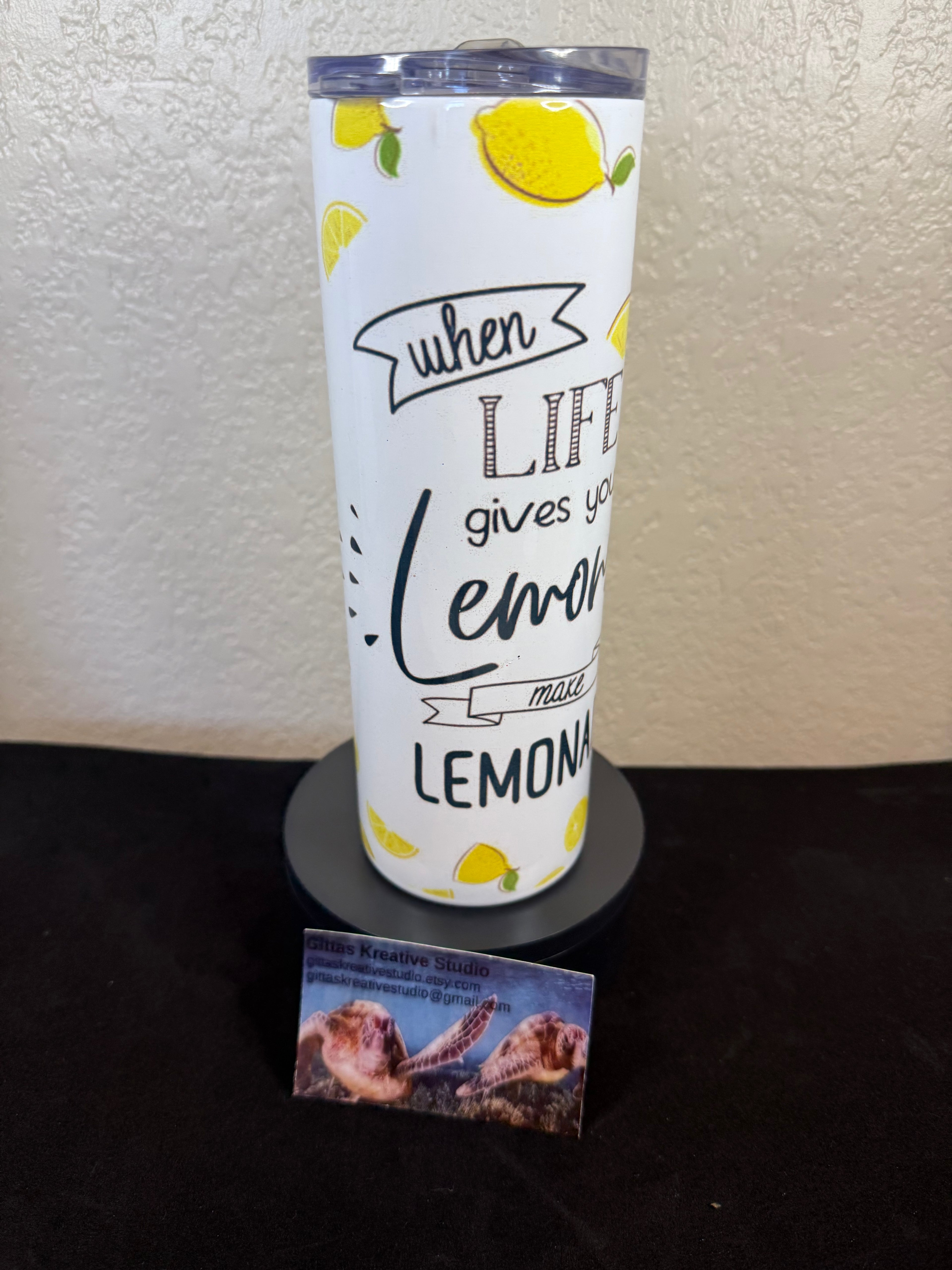 20oz Lemonade Saying Tumbler. Sublimation Cup