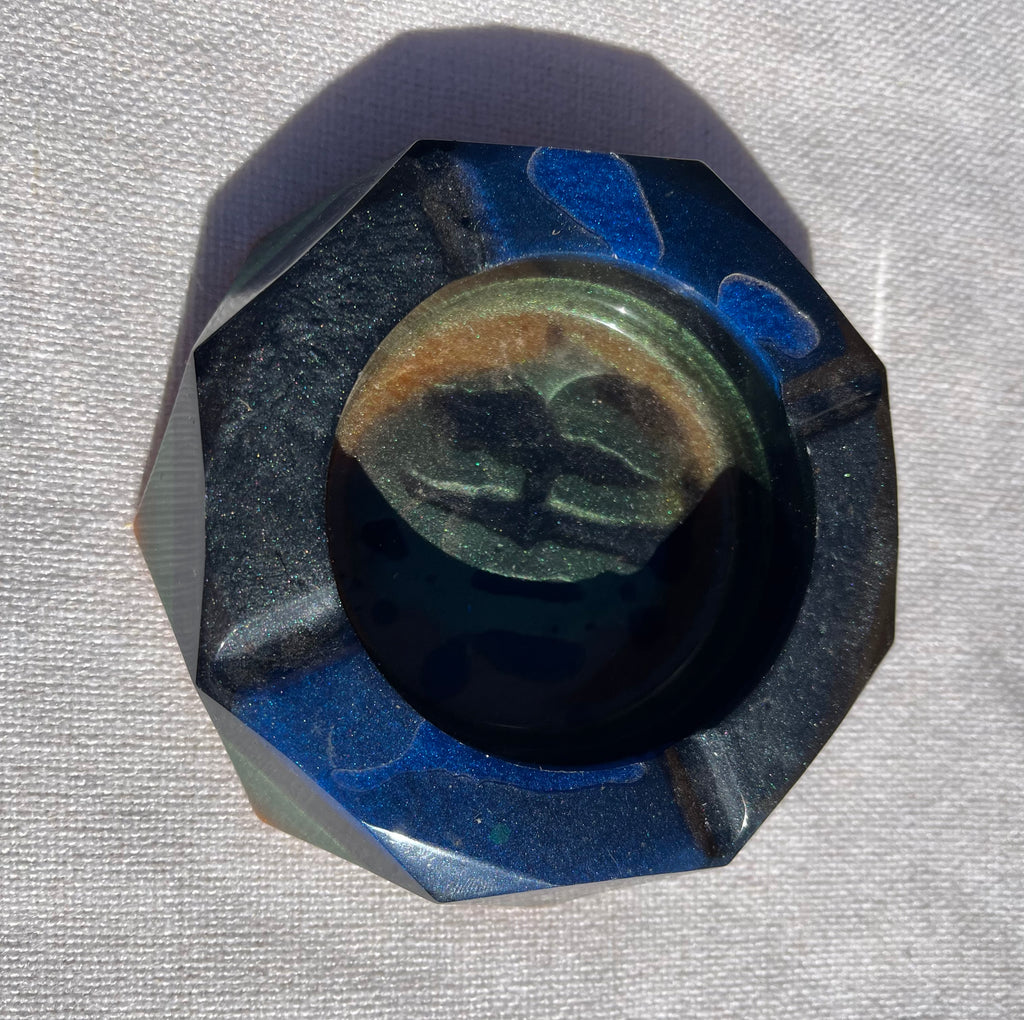 Custom Black Mica  Ashtray, Trinket Dish, Change Dish.
