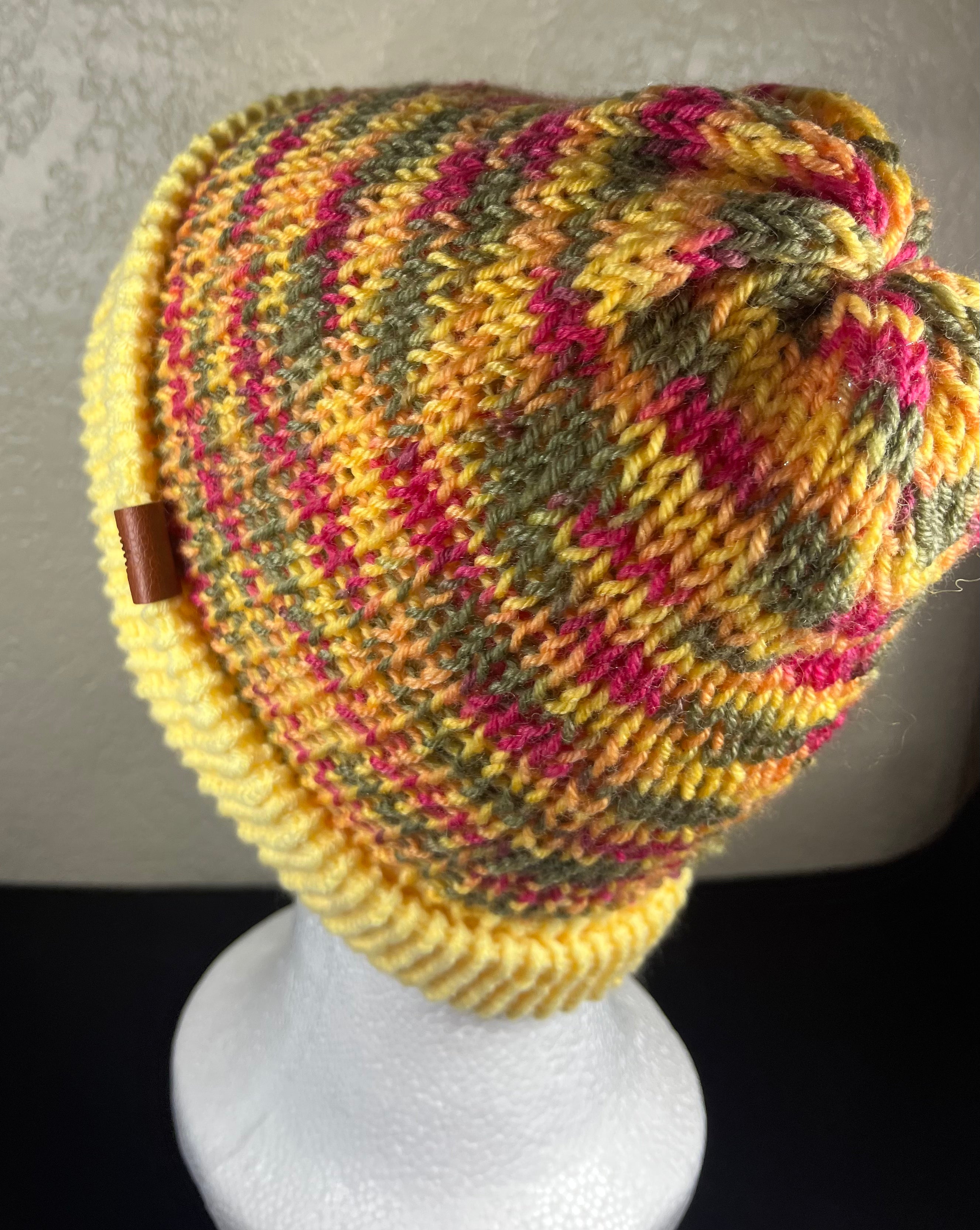 Reversible Beanie with Yellow Rim