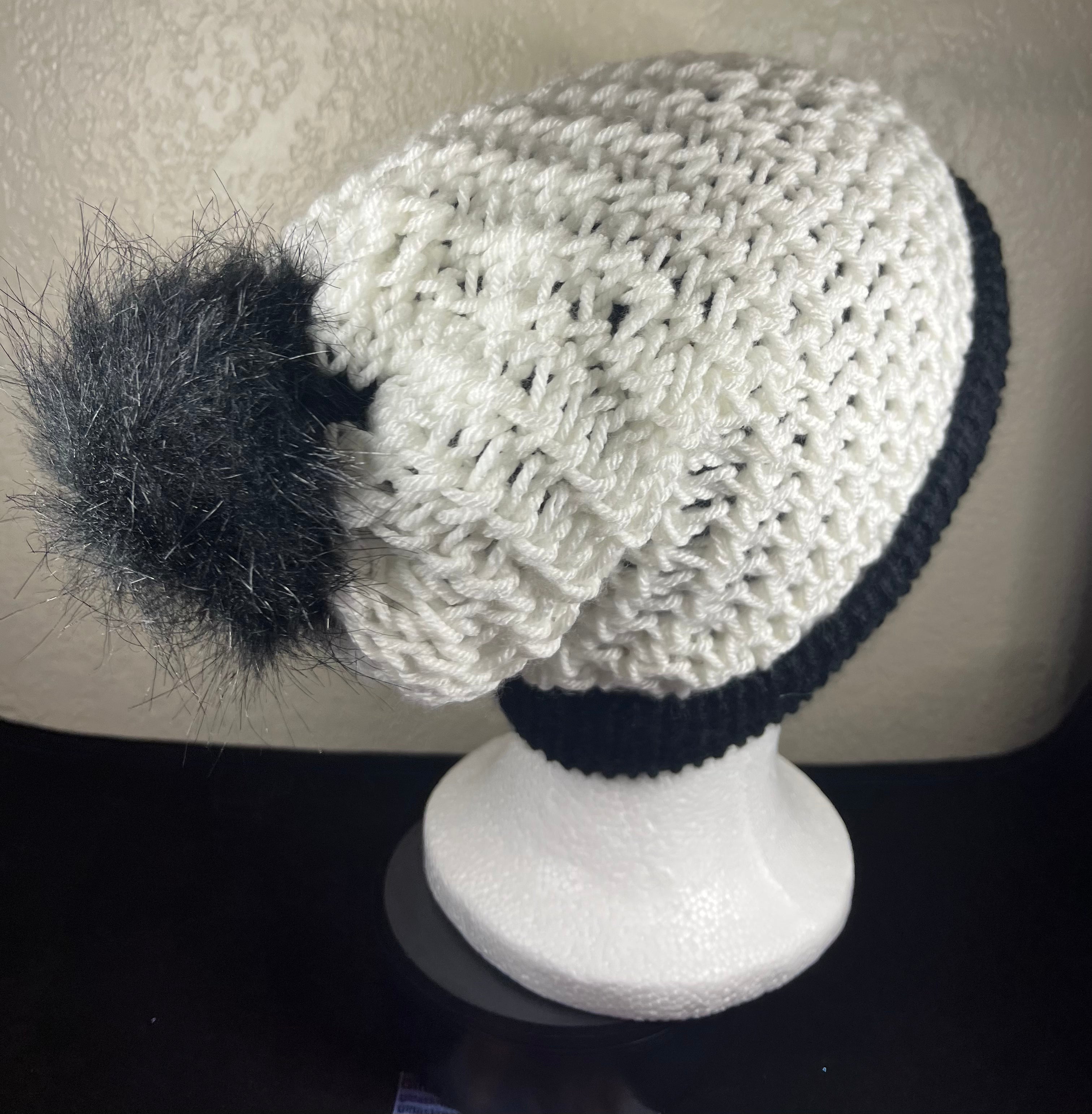 Reversible Slouch Beanie or Hat with removable PomPom