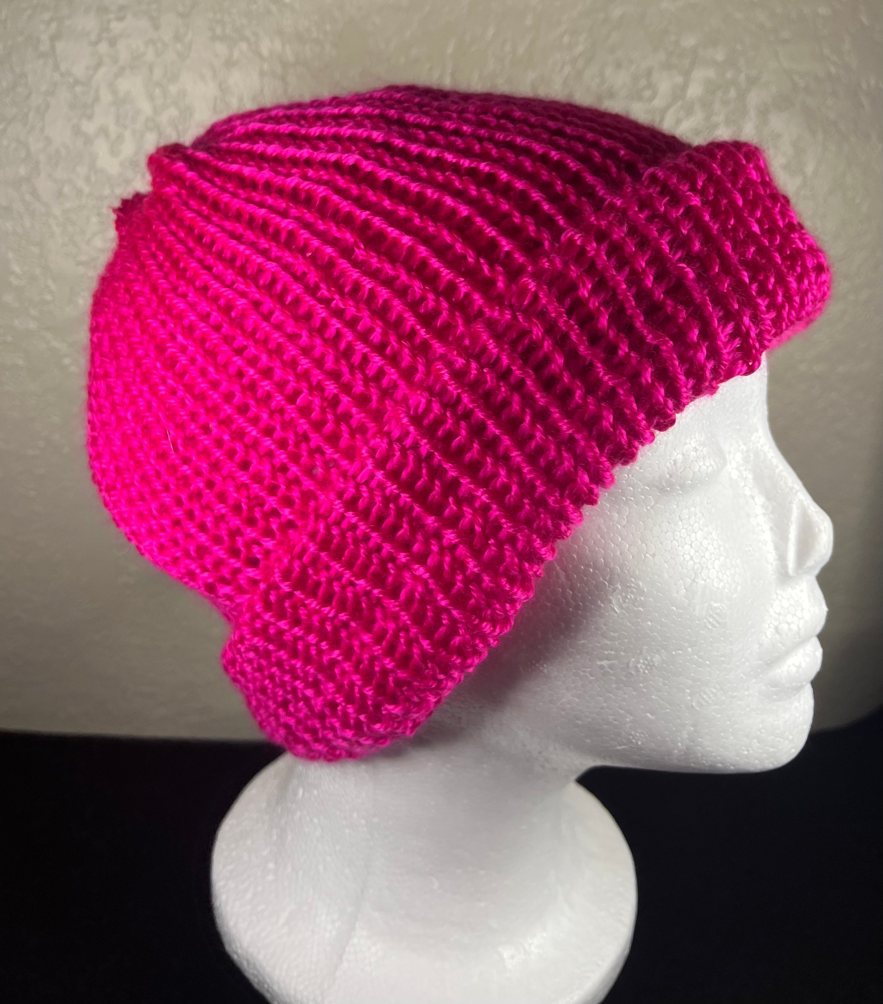 Reversible Hat or Beanie with Lace Design