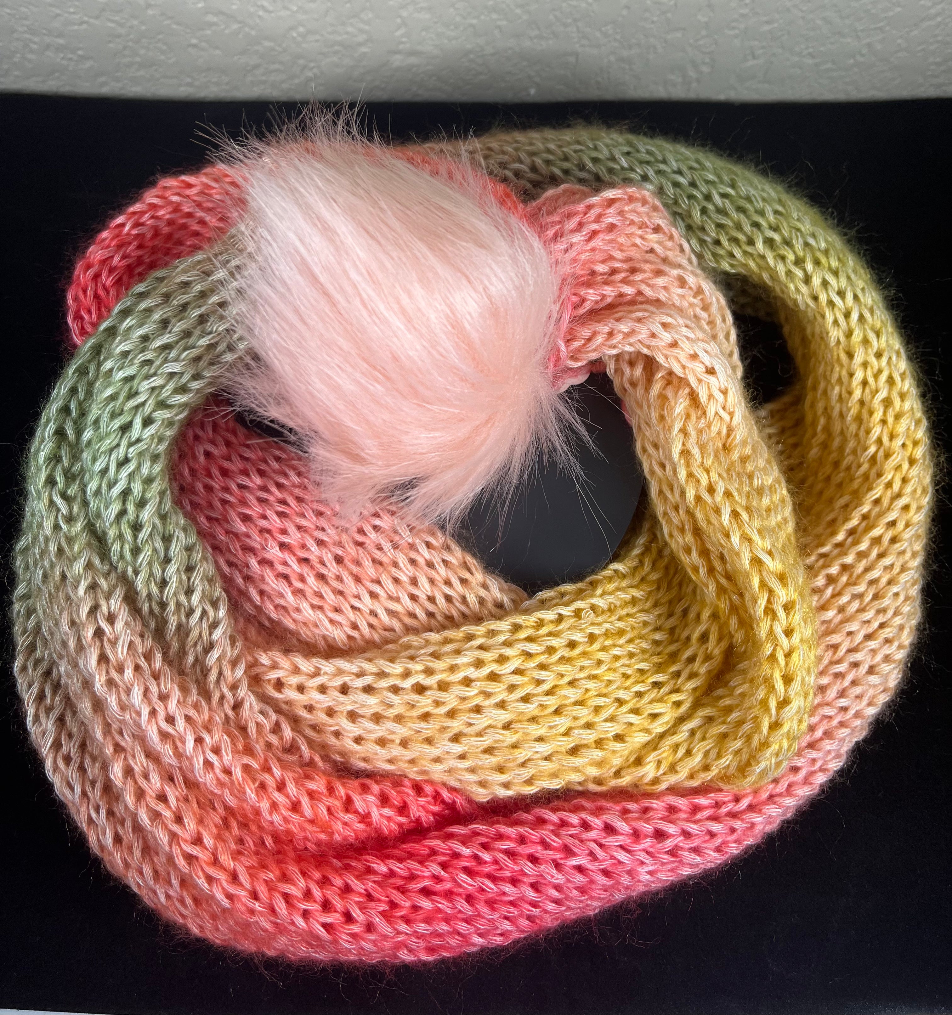 Infinity Scarf with Pom Pom