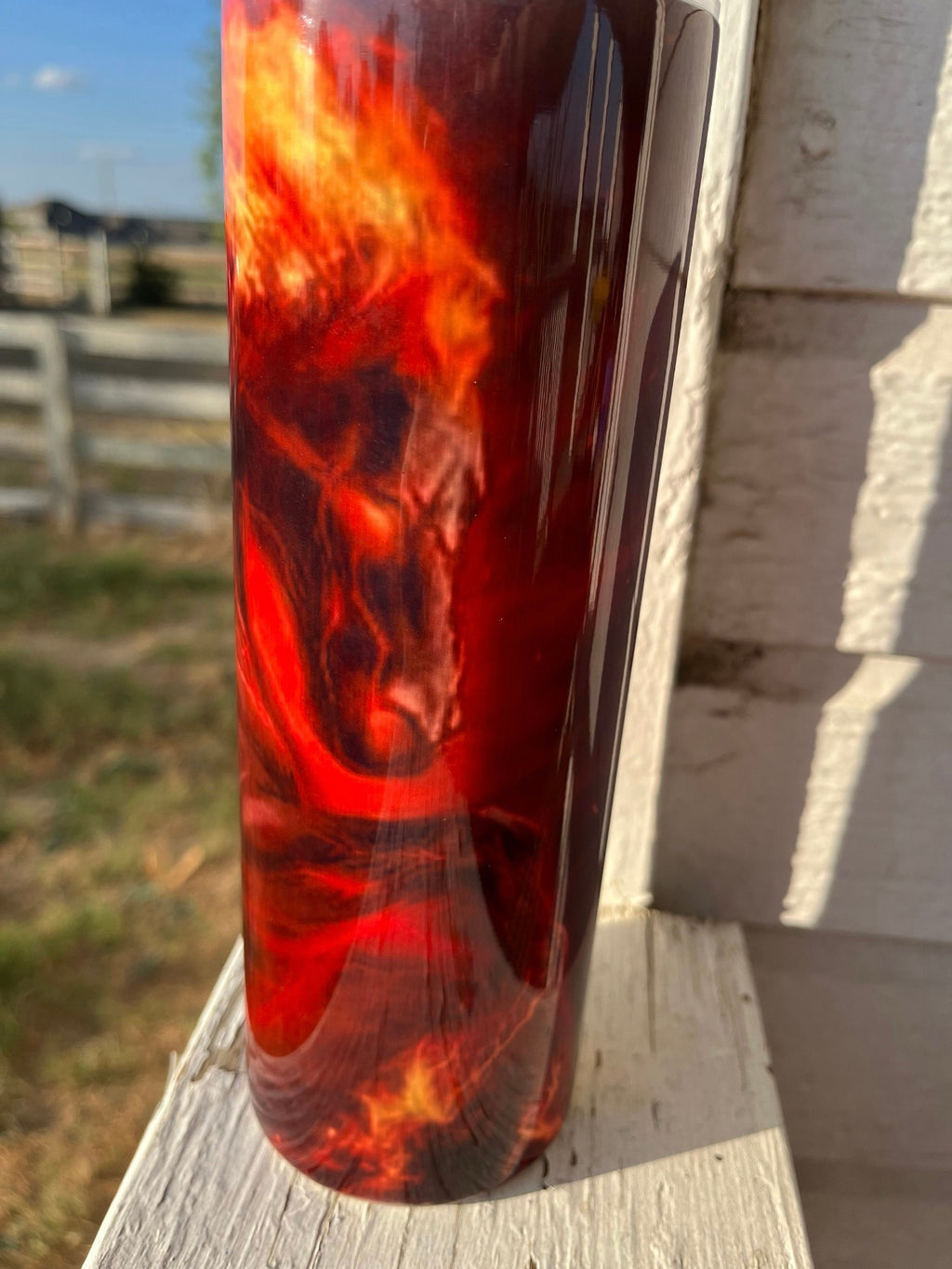 Firery Horse Tumbler. Sublimation Cup
