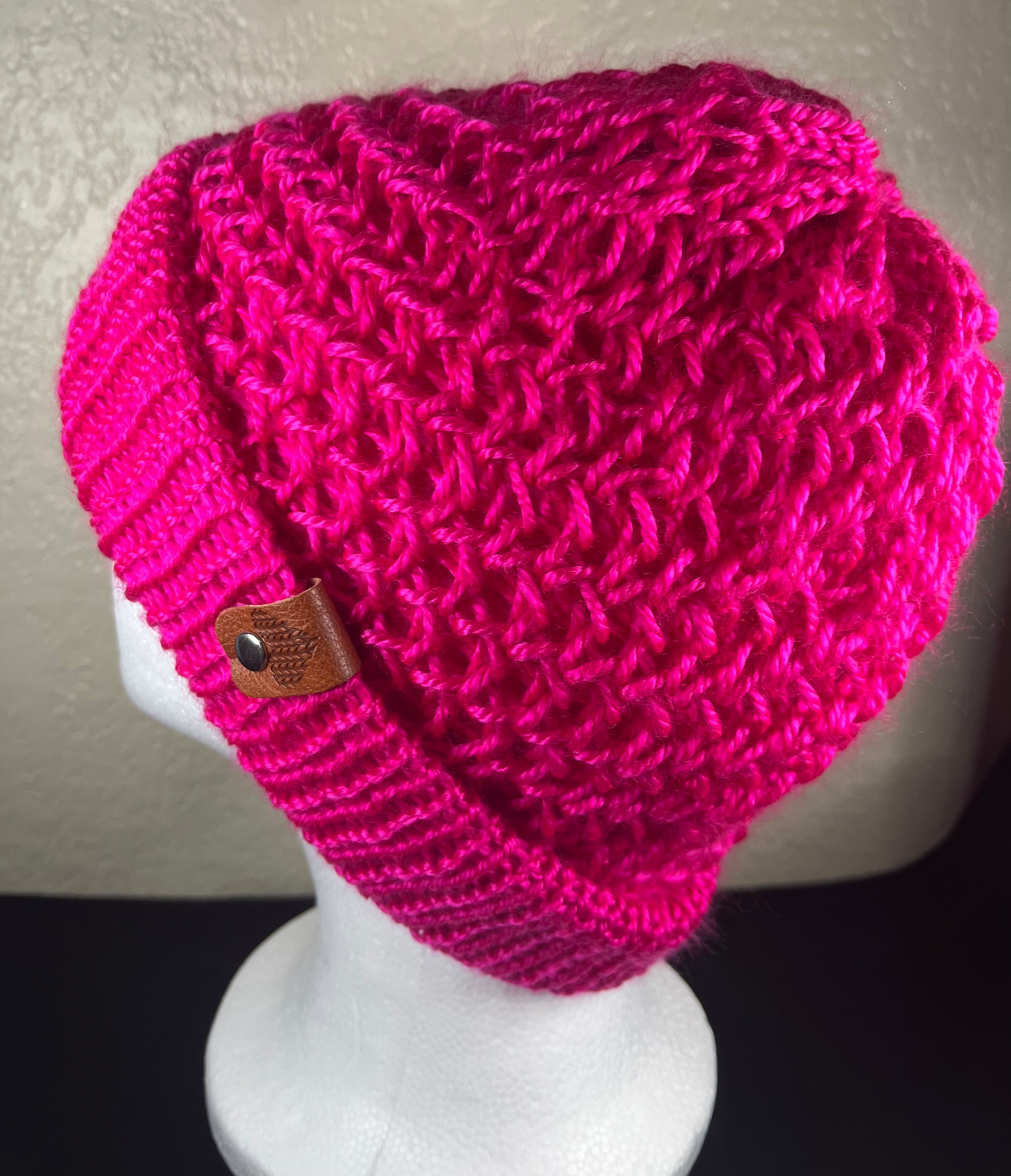 Reversible Hat or Beanie with Lace Design