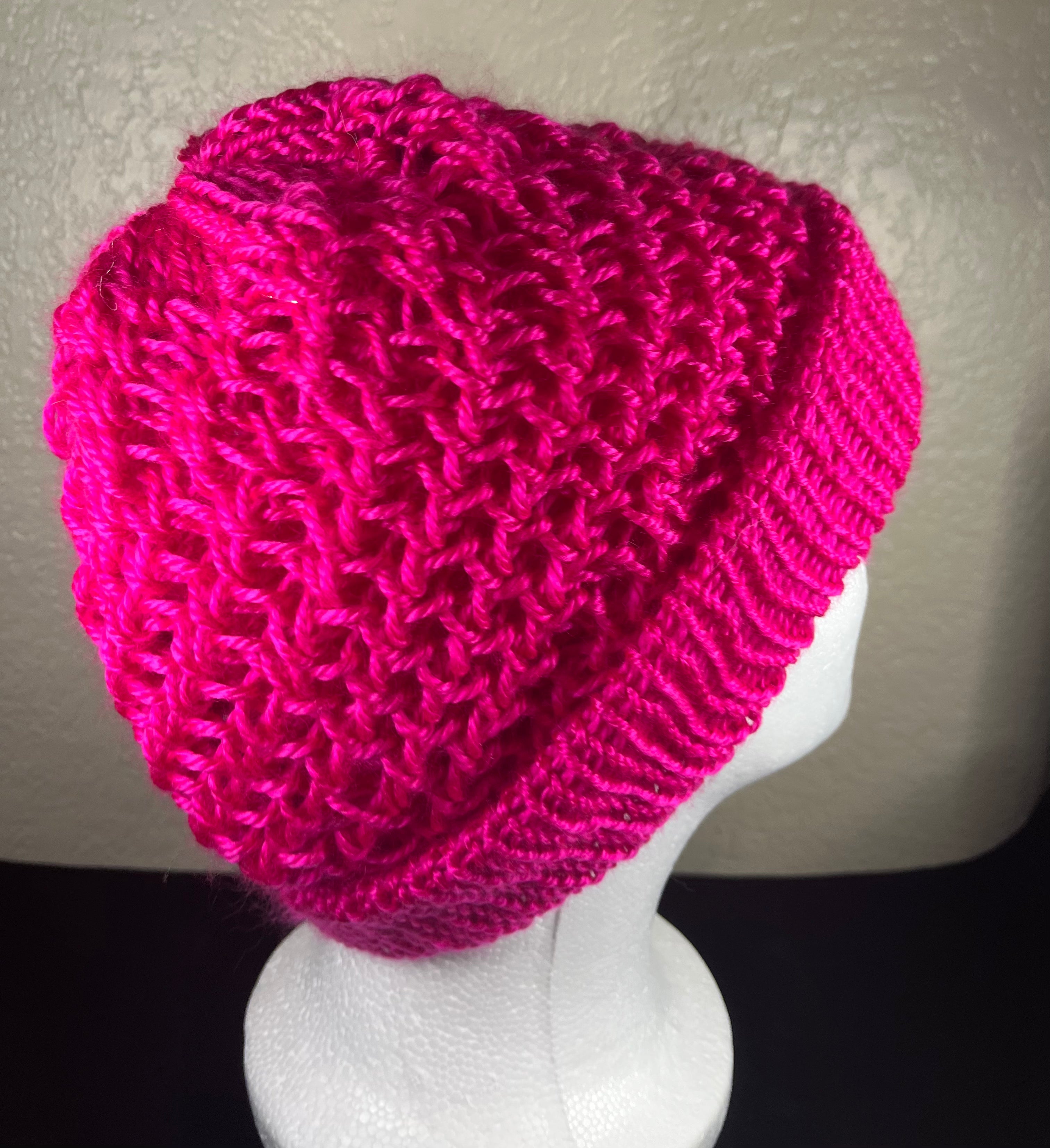 Reversible Hat or Beanie with Lace Design