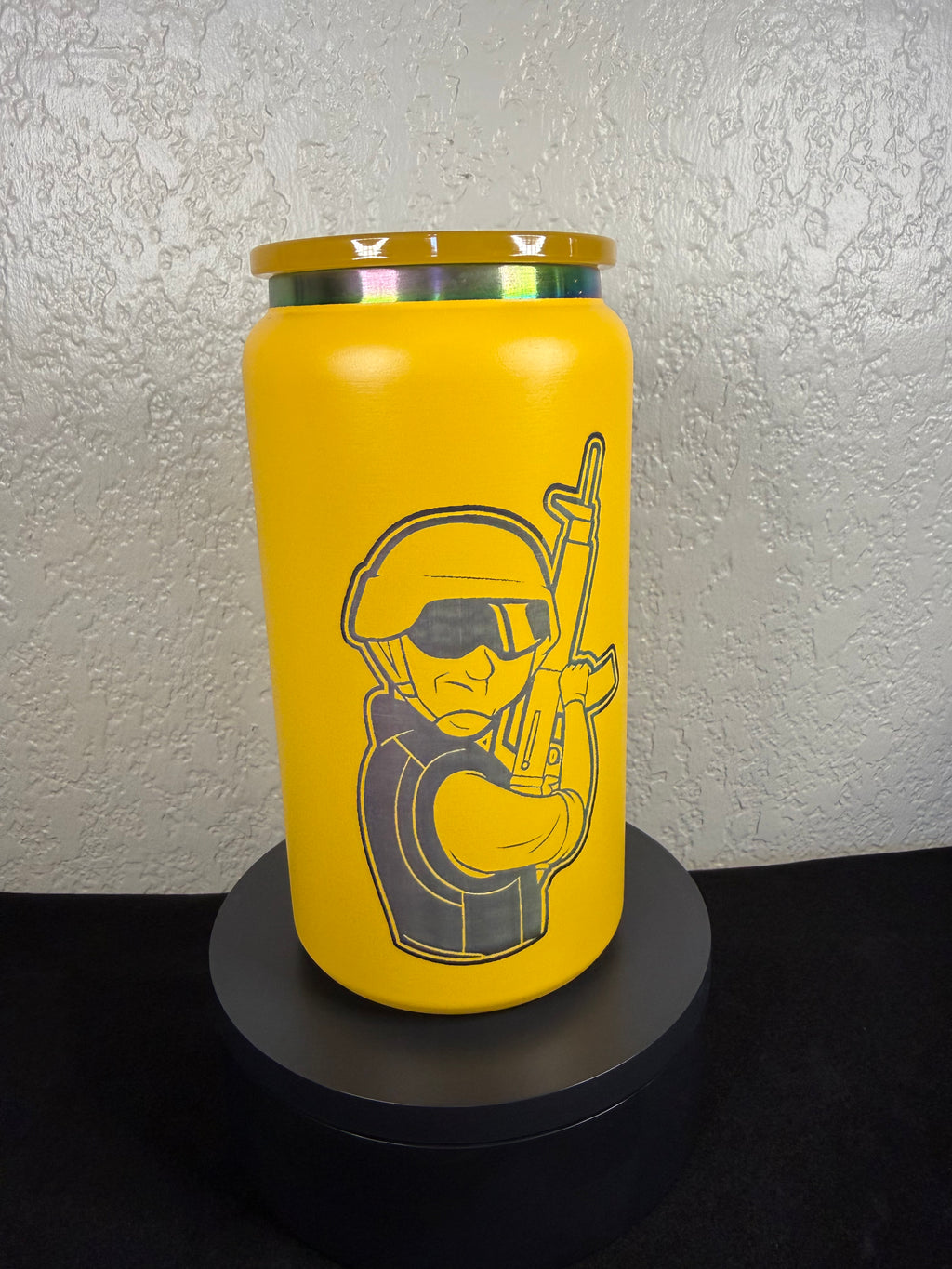 16oz Funny Soldier laser edged Tumbler