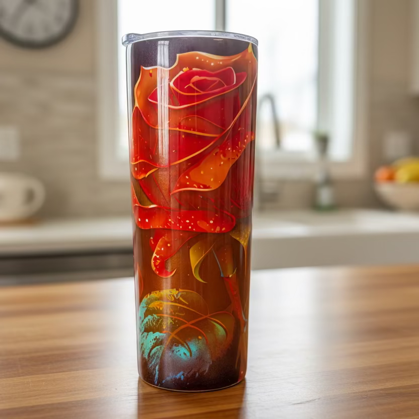 20oz  Rose Sublimation Tumbler