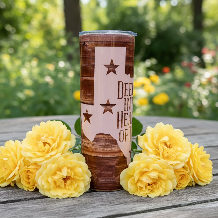20oz Deep in the Heart of Texas Sublimation Tumbler
