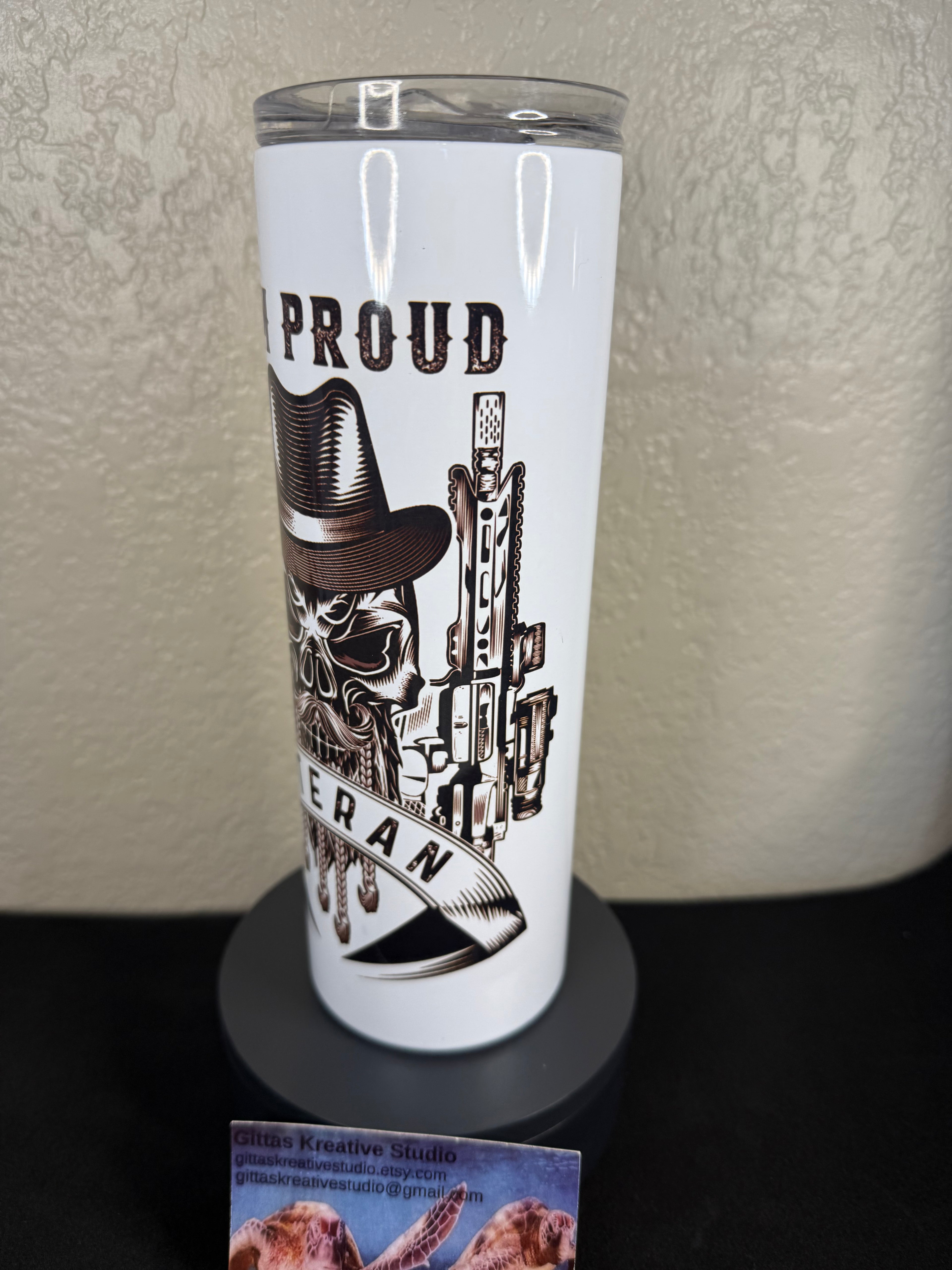 20oz Proud Veteran  Tumbler Sublimation