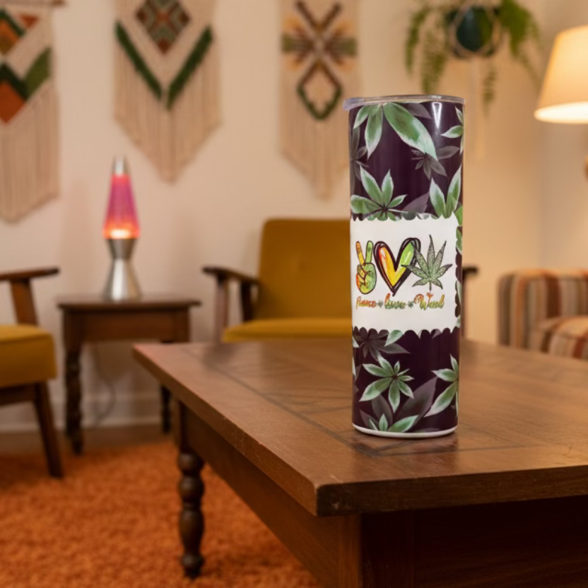 Cannabis Peace Tumbler Sublimation Cup