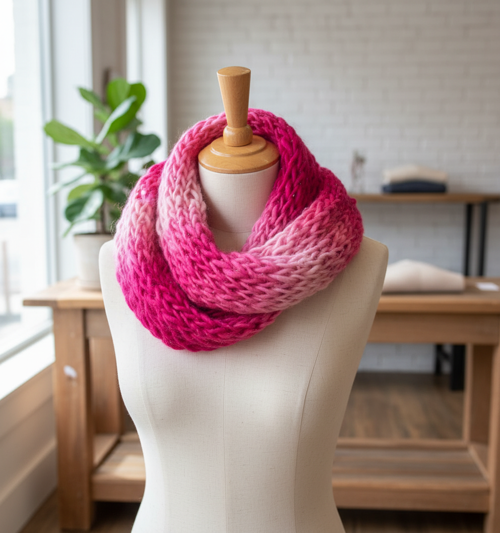 Reversible Beanie or Hat with Infinity Scarf Set