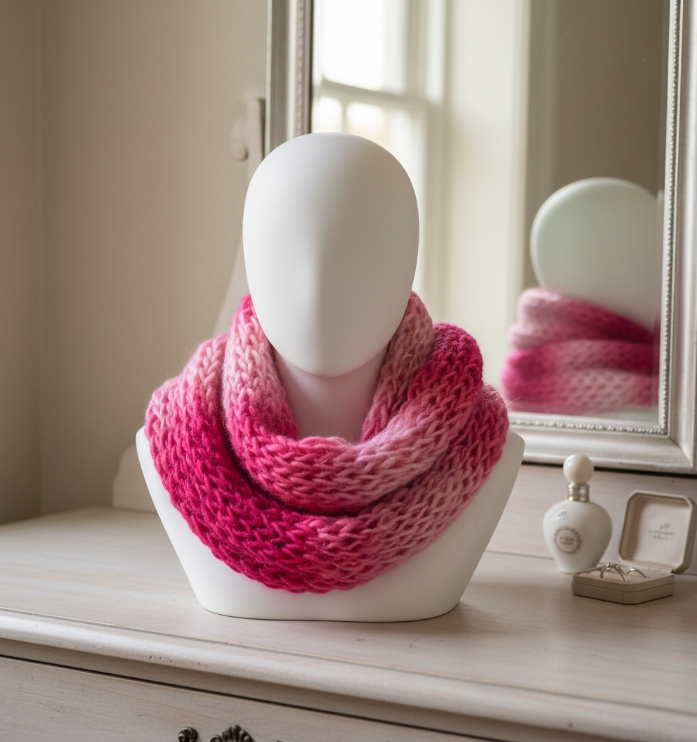 Reversible Beanie or Hat with Infinity Scarf Set
