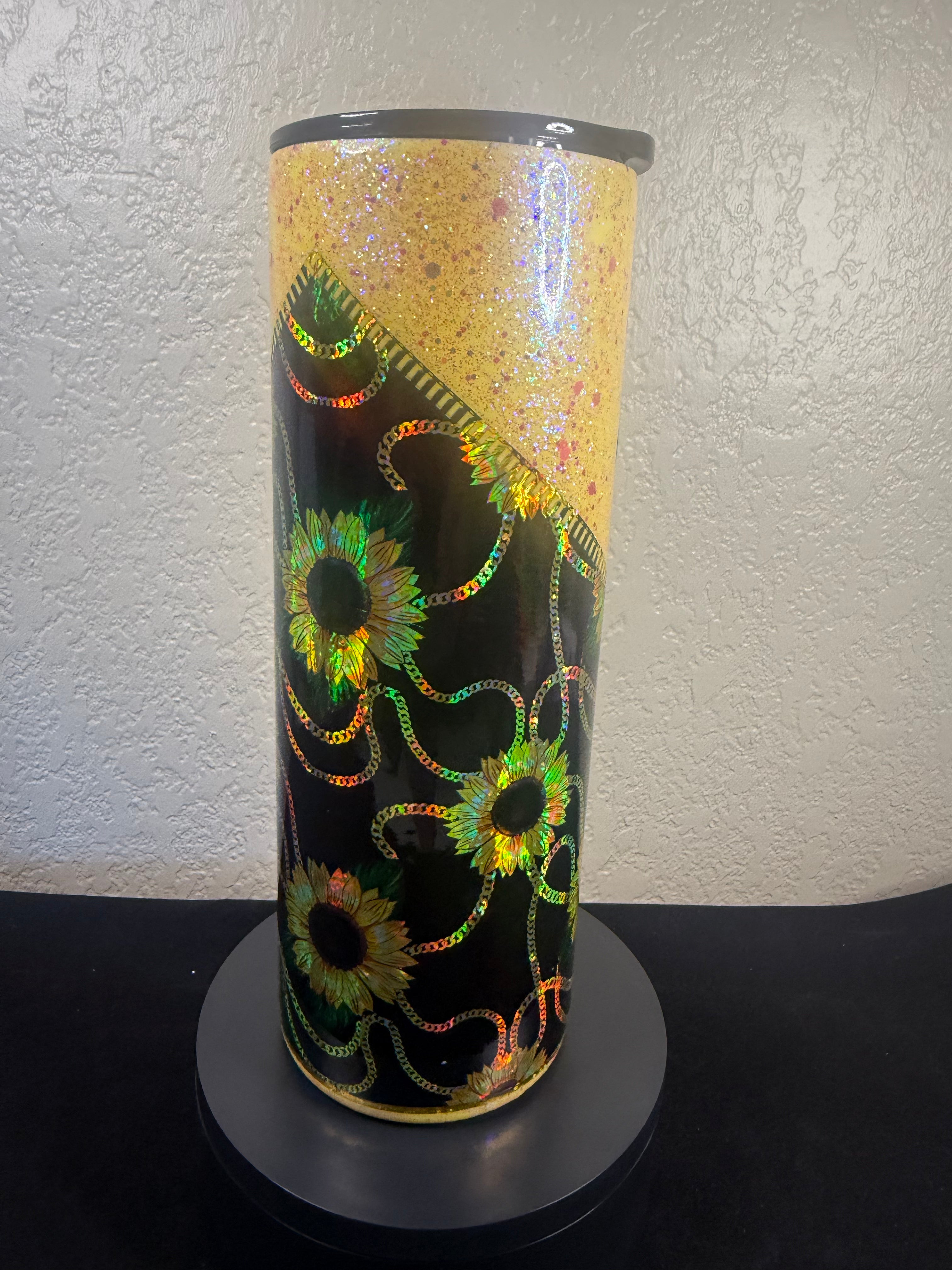 2. 20oz Holographic Sunflower Tumbler