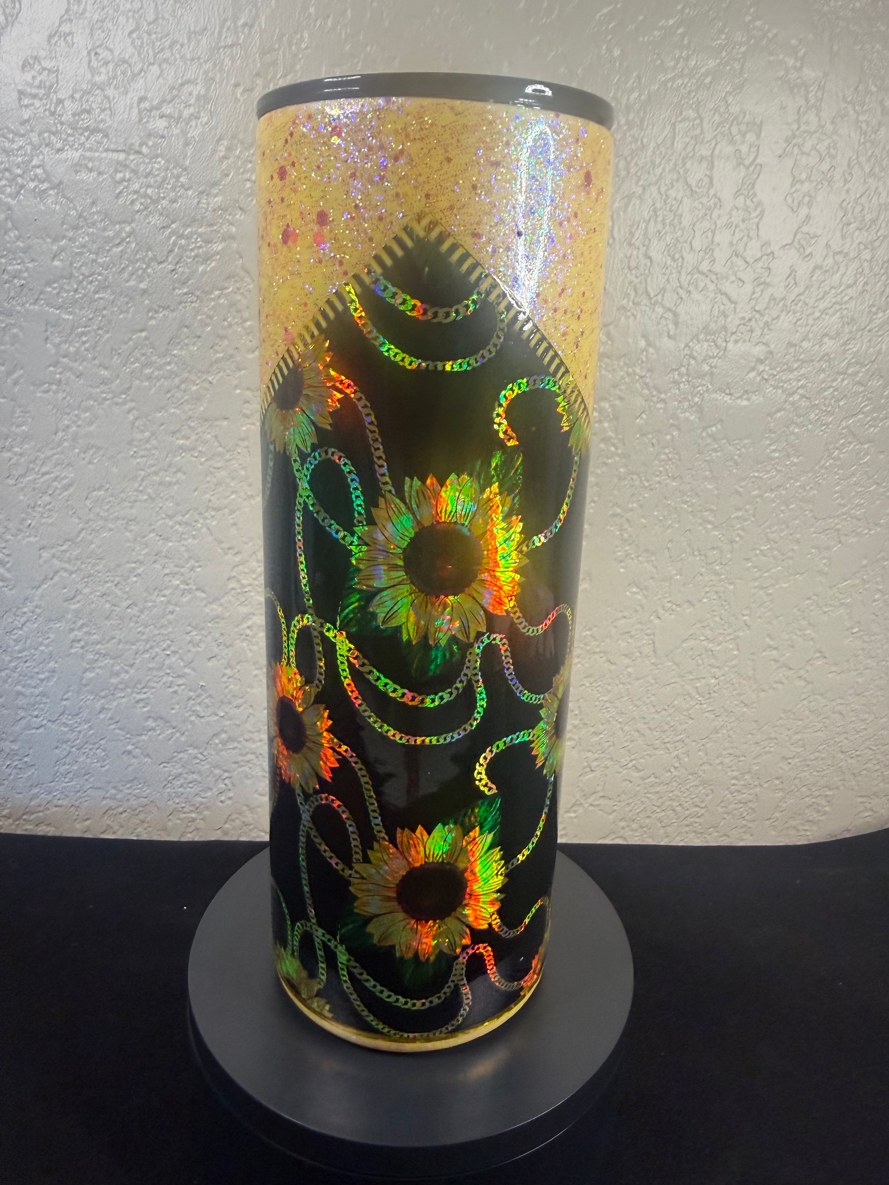 2. 20oz Holographic Sunflower Tumbler