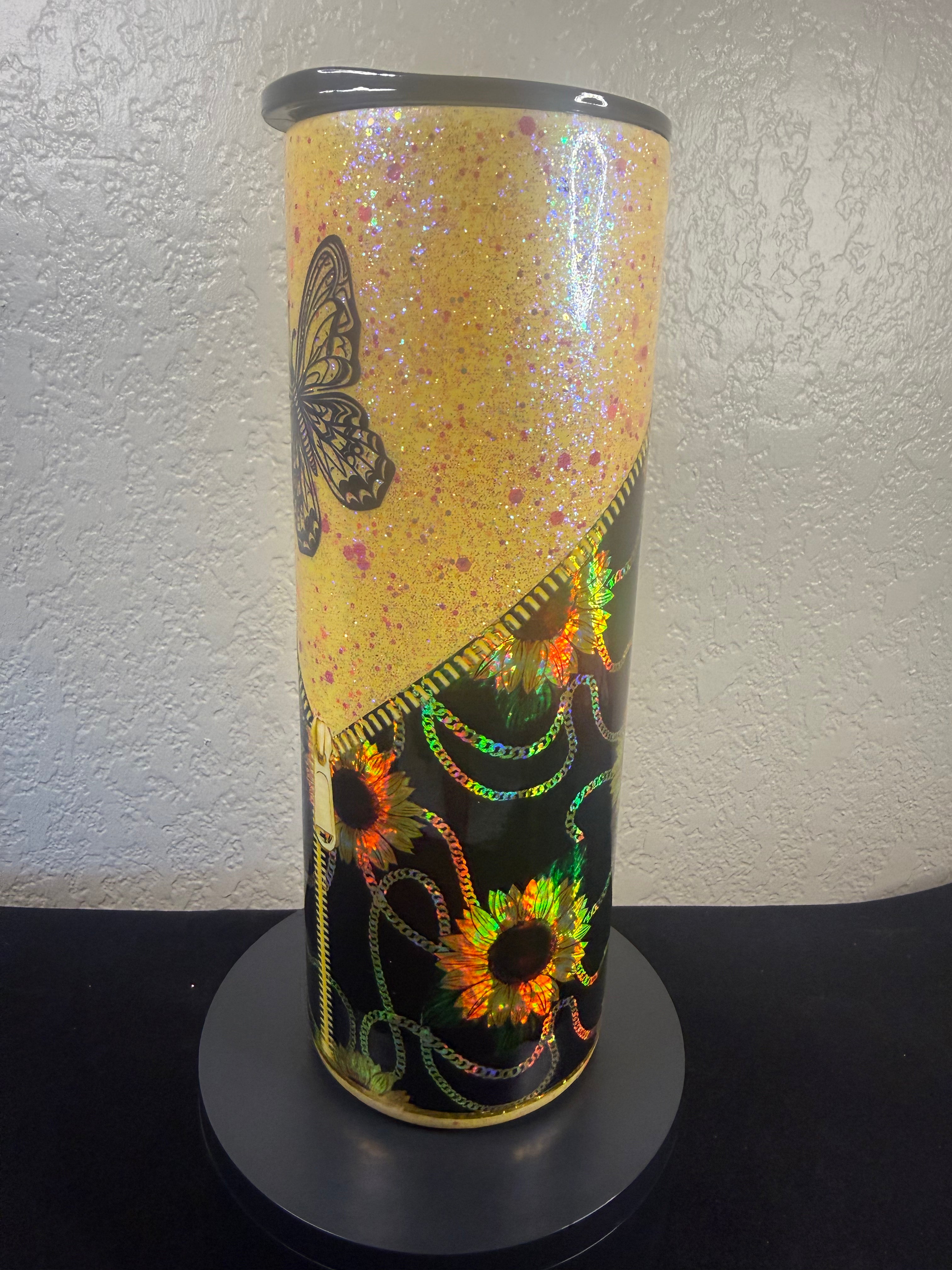 2. 20oz Holographic Sunflower Tumbler