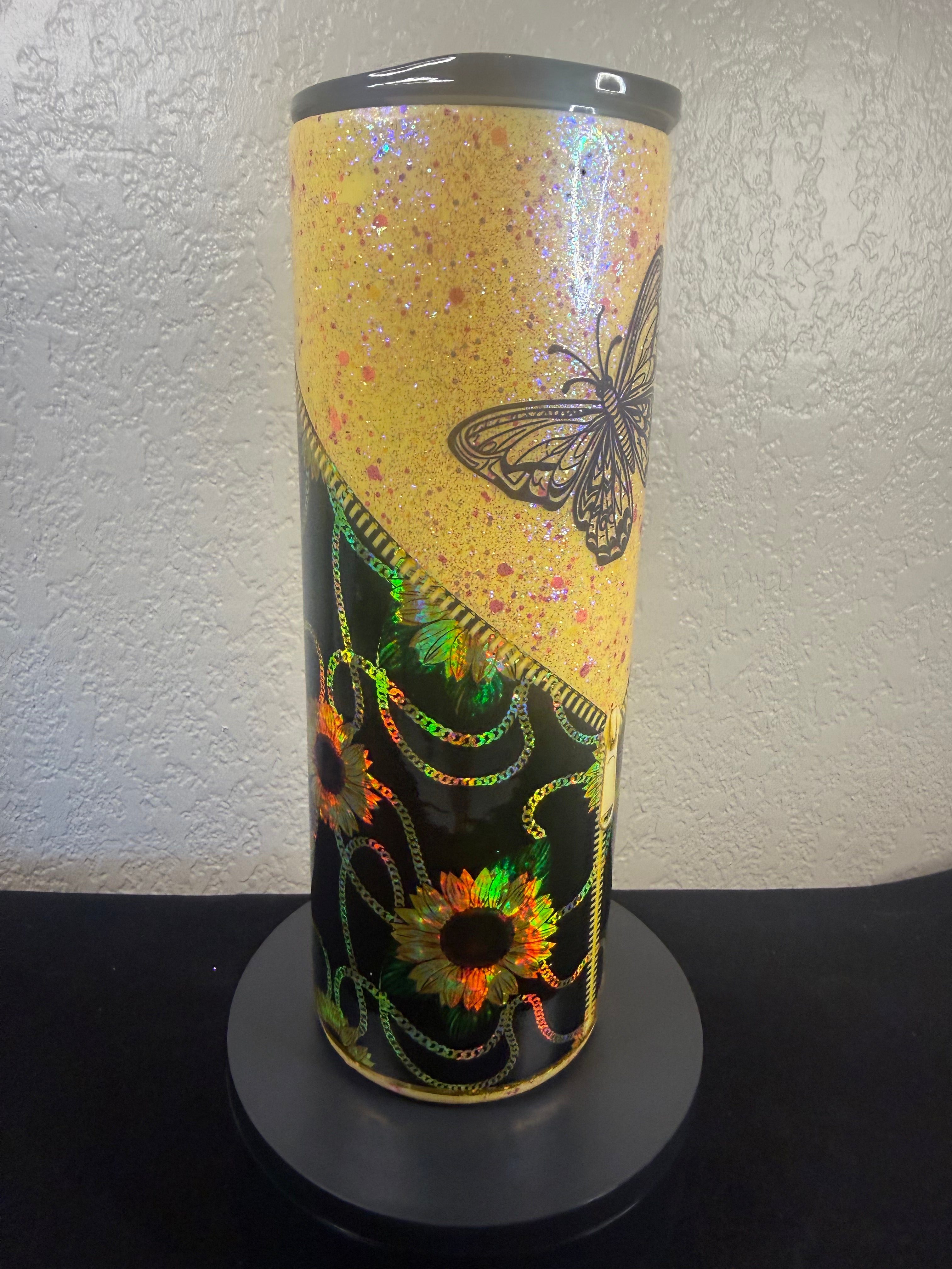 2. 20oz Holographic Sunflower Tumbler