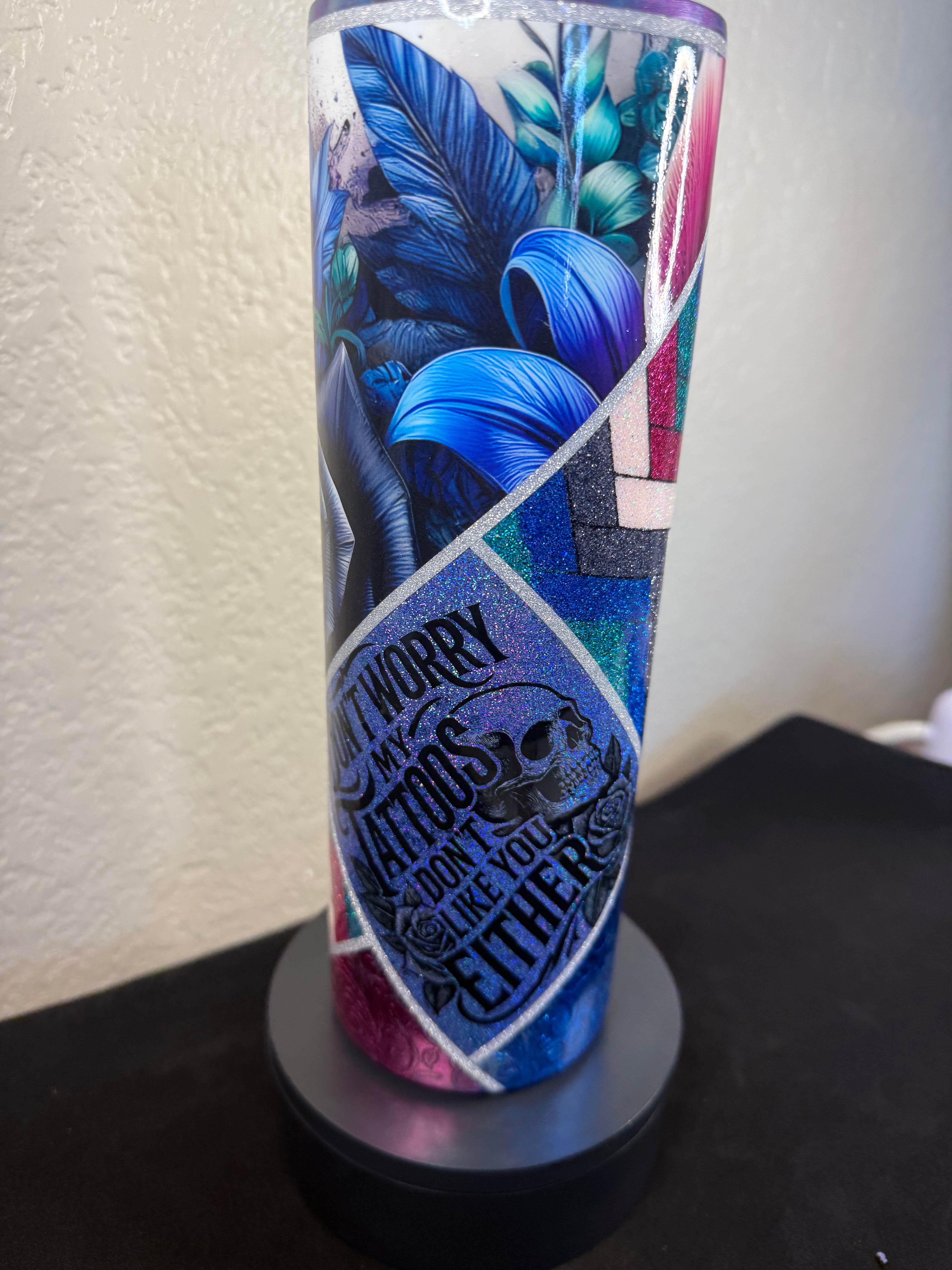 #2 30oz Black Rose Tumbler